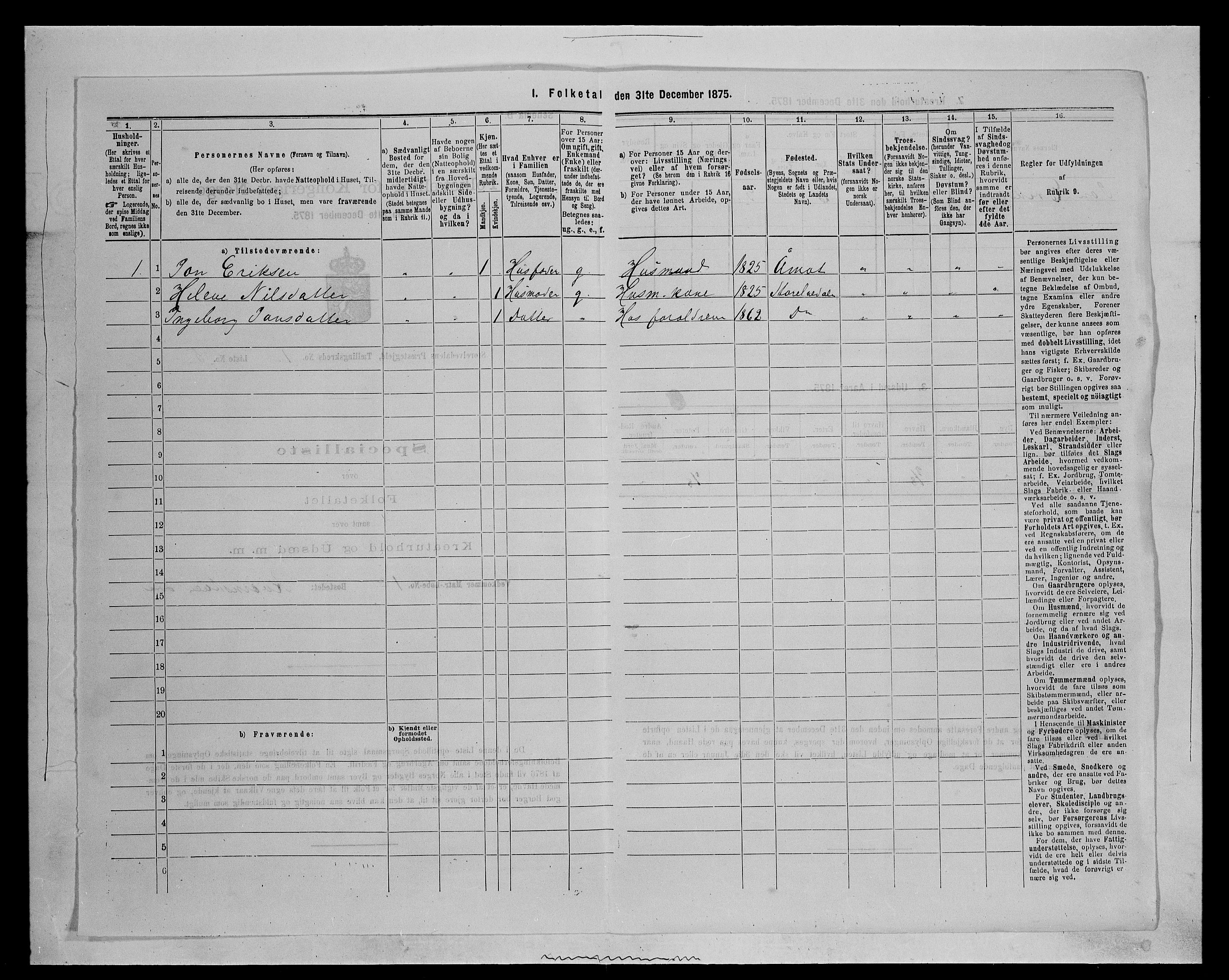 SAH, 1875 census for 0430P Stor-Elvdal, 1875, p. 62