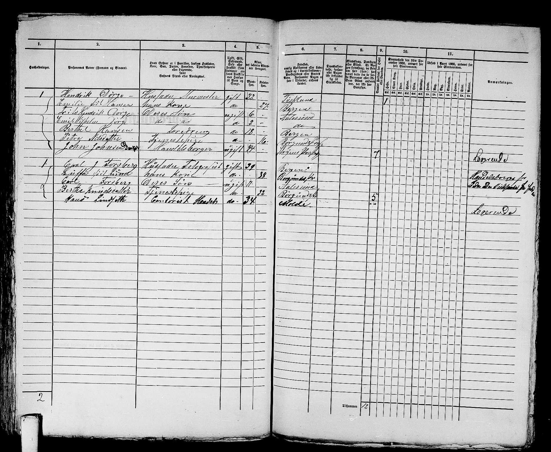 RA, 1865 census for Ålesund, 1865, p. 165