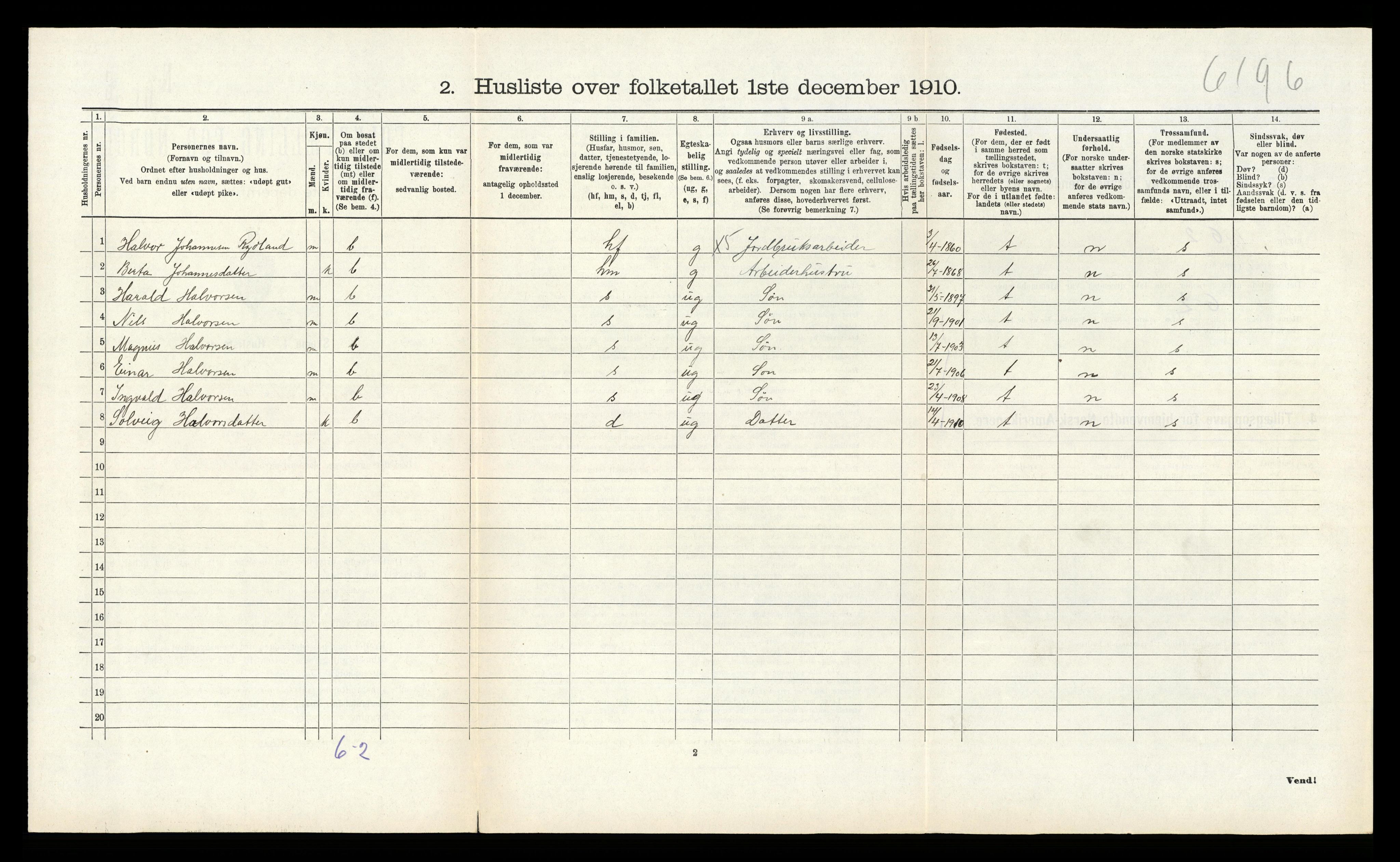 RA, 1910 census for Alversund, 1910, p. 1011