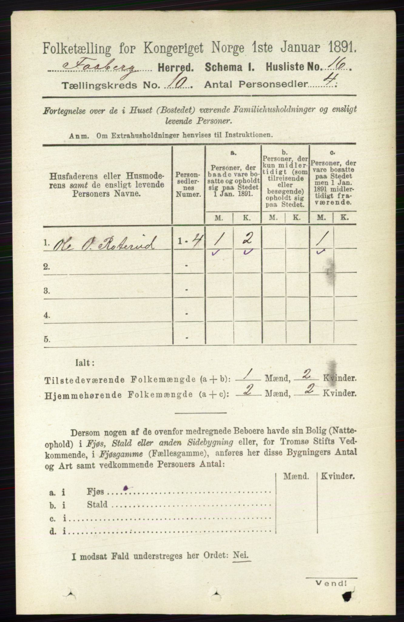 RA, 1891 census for 0524 Fåberg, 1891, p. 4054