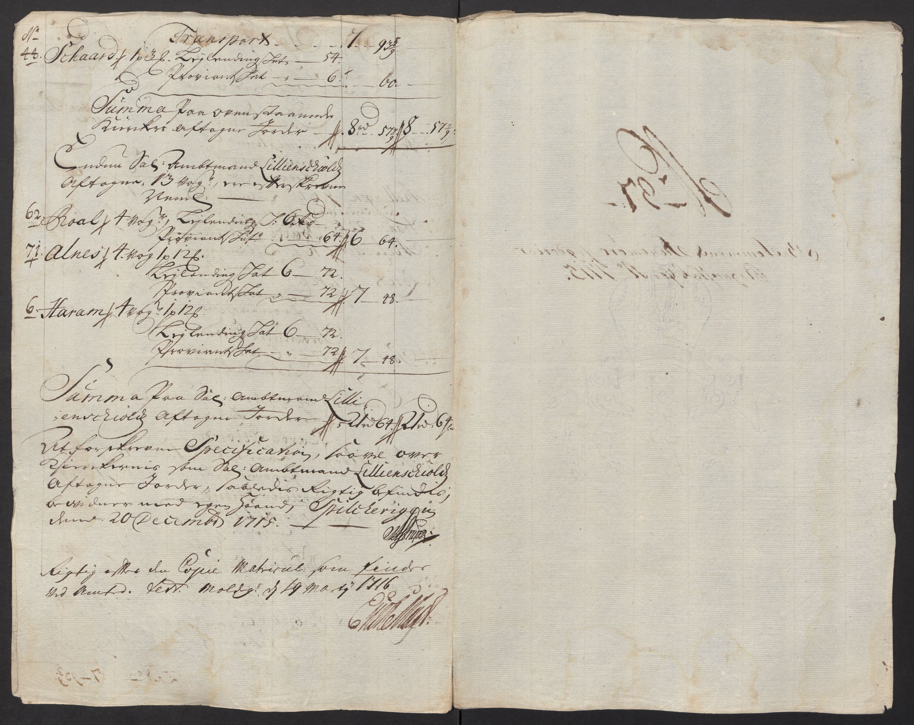 Rentekammeret inntil 1814, Reviderte regnskaper, Fogderegnskap, AV/RA-EA-4092/R54/L3567: Fogderegnskap Sunnmøre, 1715, p. 241