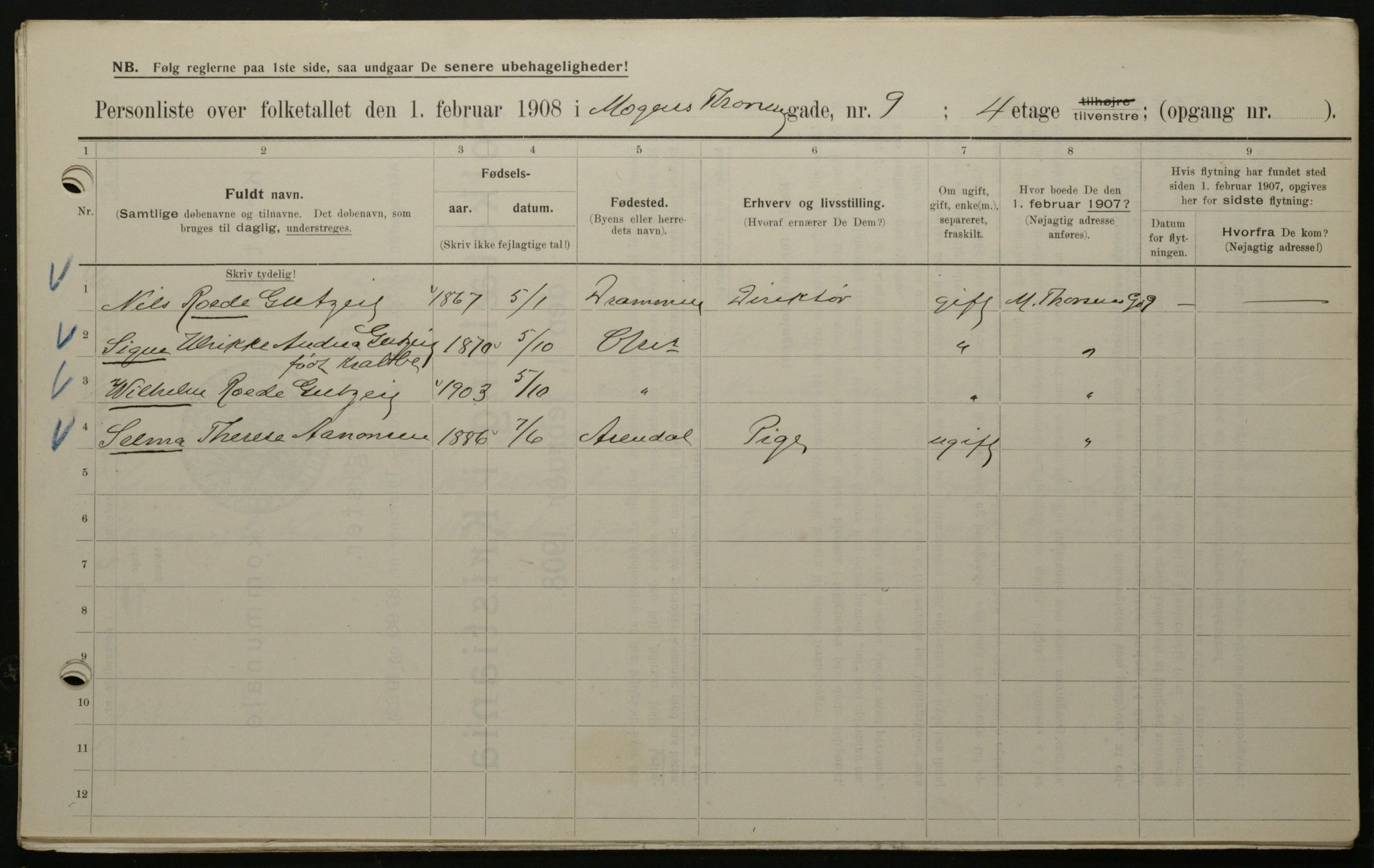 OBA, Municipal Census 1908 for Kristiania, 1908, p. 58802