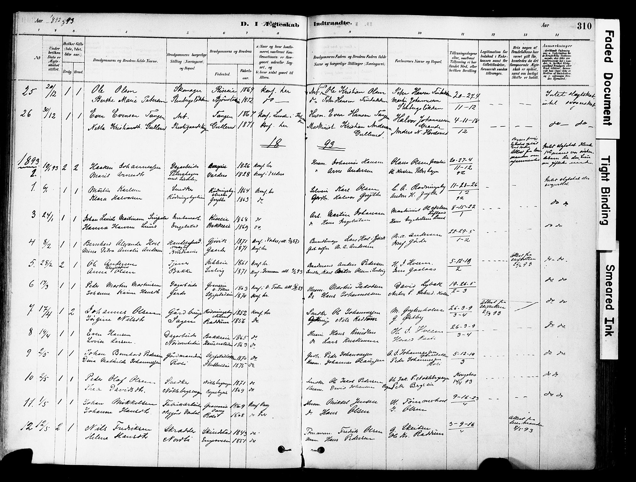 Østre Toten prestekontor, AV/SAH-PREST-104/H/Ha/Haa/L0006: Parish register (official) no. 6 /1, 1878-1896, p. 310