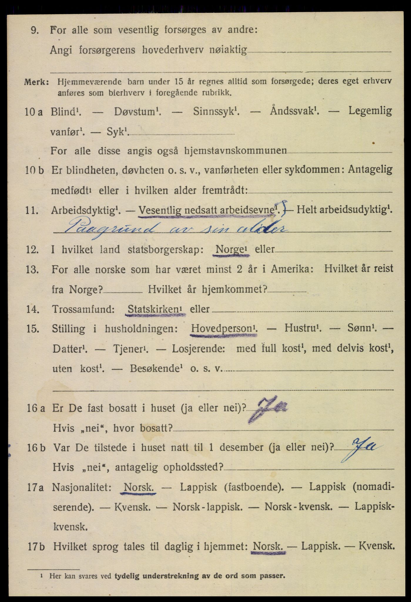 SAT, 1920 census for Fauske, 1920, p. 15083