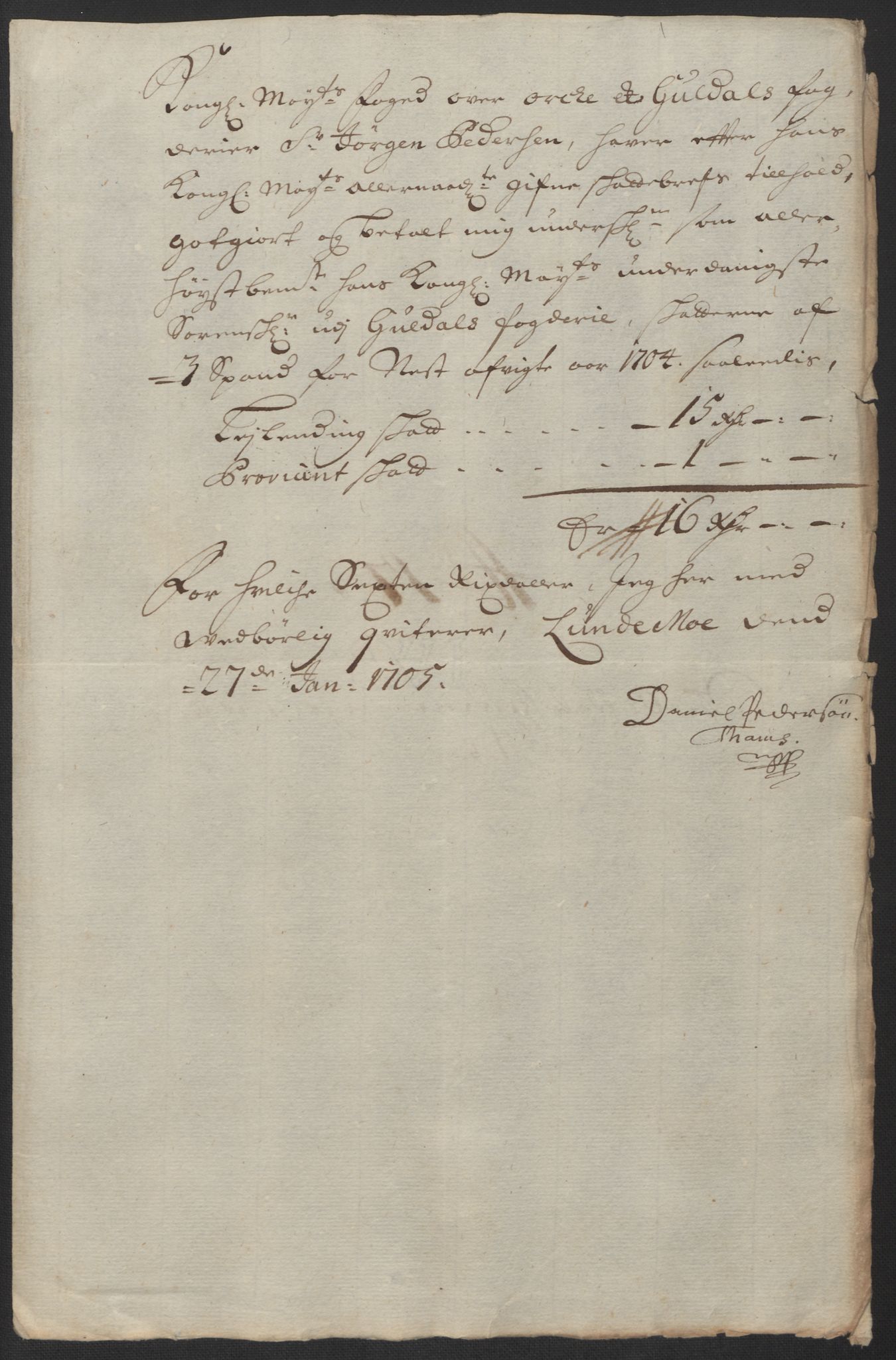 Rentekammeret inntil 1814, Reviderte regnskaper, Fogderegnskap, AV/RA-EA-4092/R60/L3954: Fogderegnskap Orkdal og Gauldal, 1704, p. 401