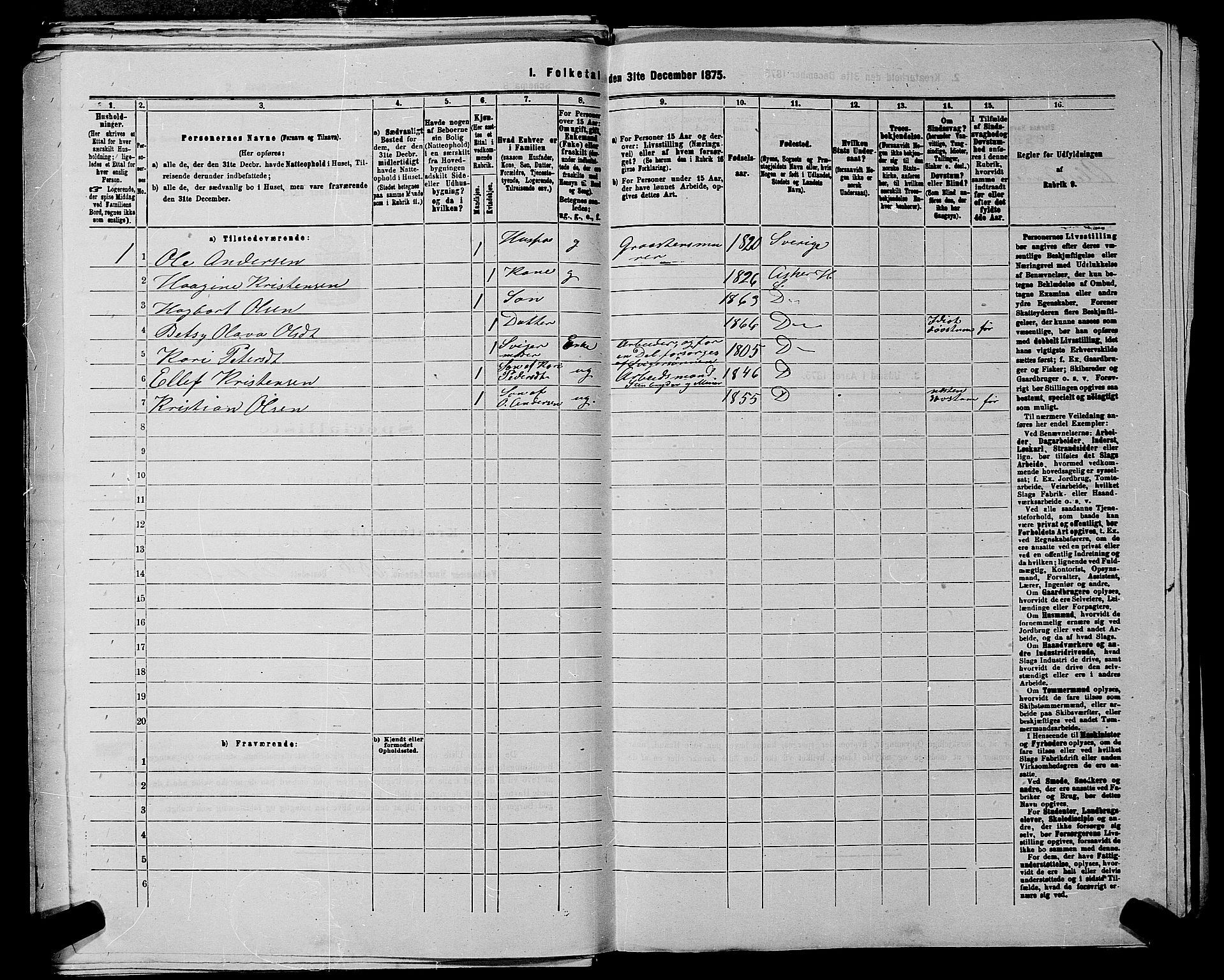 RA, 1875 census for 0220P Asker, 1875, p. 481