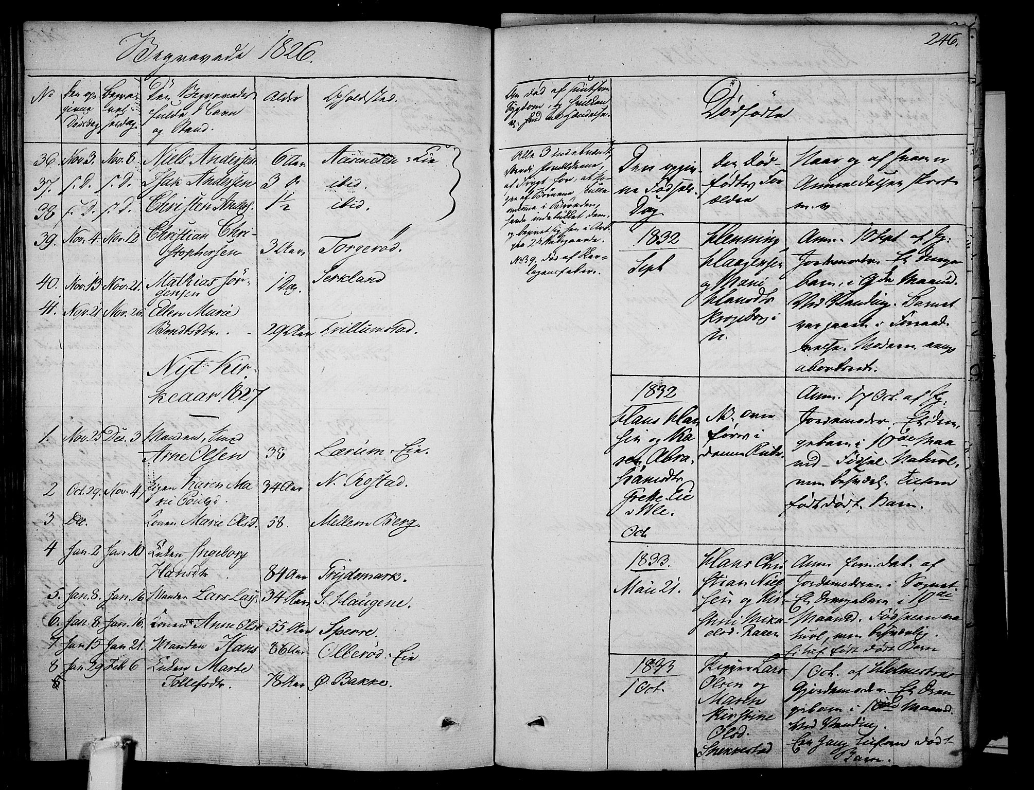 Våle kirkebøker, AV/SAKO-A-334/F/Fa/L0008: Parish register (official) no. I 8, 1824-1844, p. 246