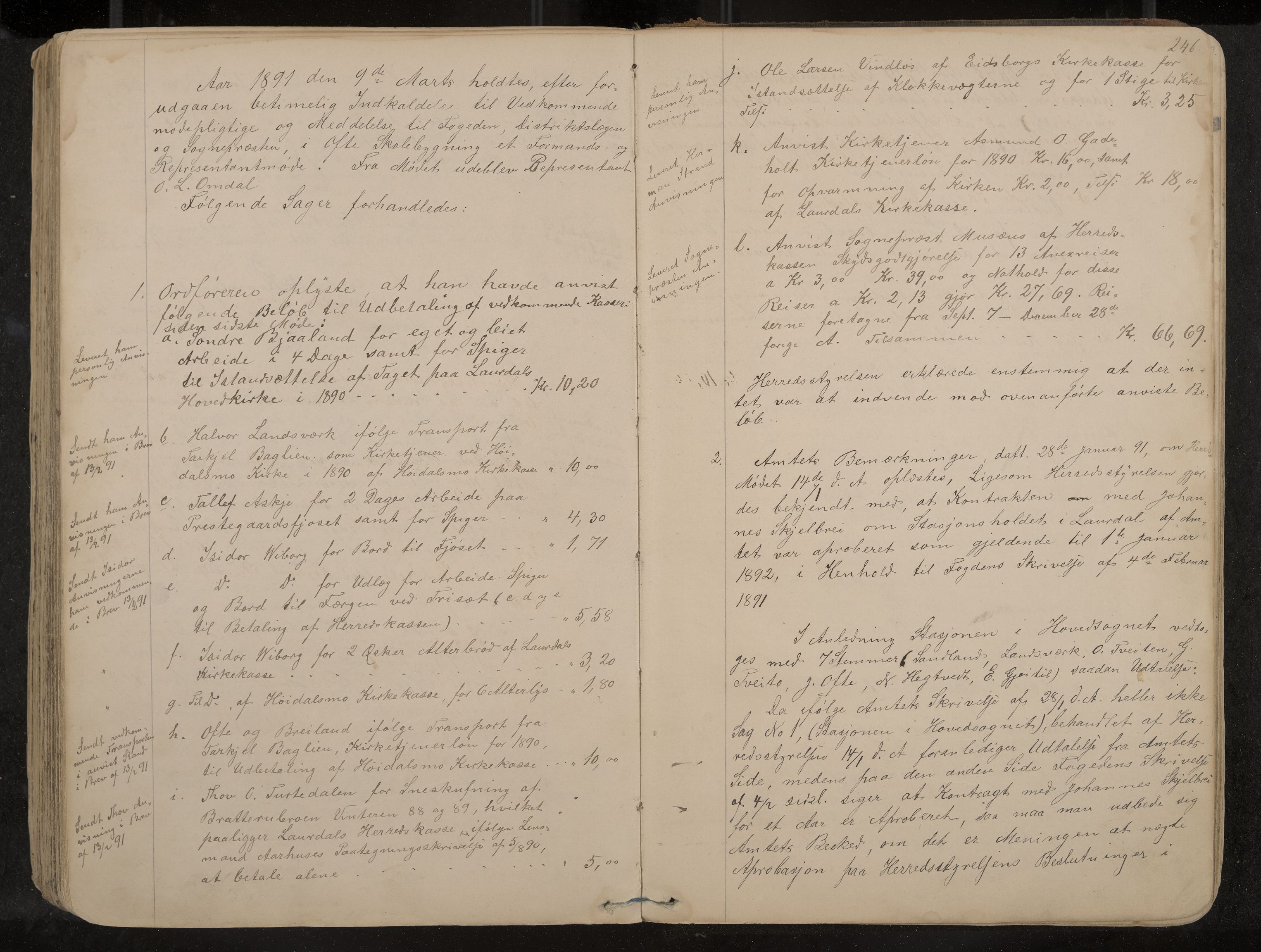 Lårdal formannskap og sentraladministrasjon, IKAK/0833021/A/L0002: Møtebok, 1865-1893, p. 246