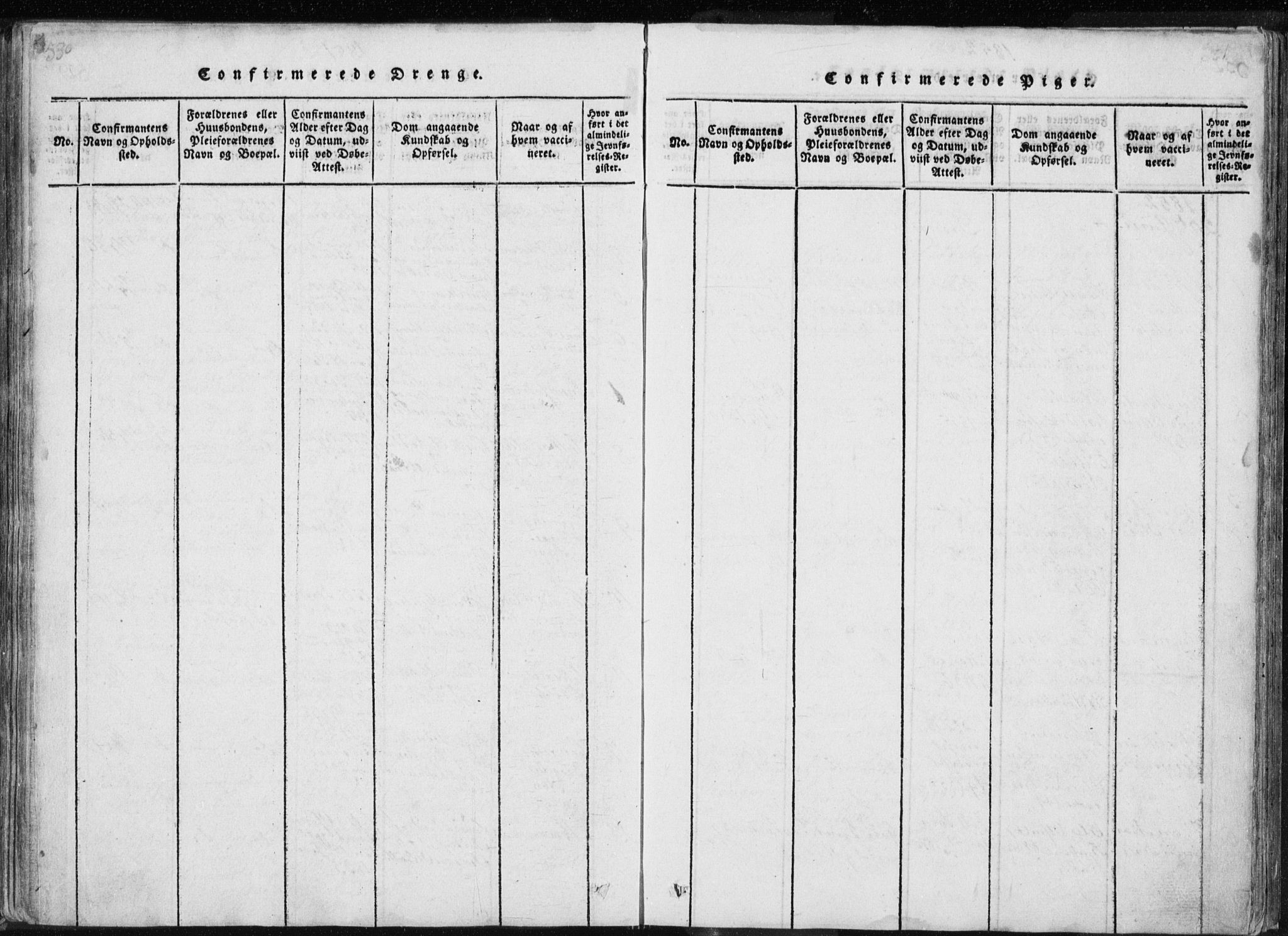 Ministerialprotokoller, klokkerbøker og fødselsregistre - Nordland, AV/SAT-A-1459/897/L1411: Parish register (copy) no. 897C01, 1820-1866, p. 530-531