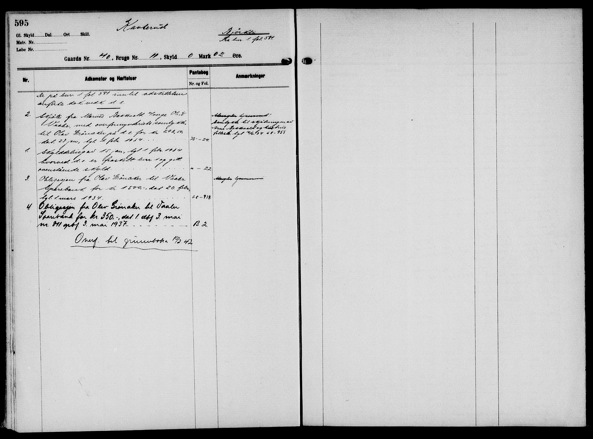 Solør tingrett, AV/SAH-TING-008/H/Ha/Hak/L0002: Mortgage register no. II, 1900-1935, p. 595