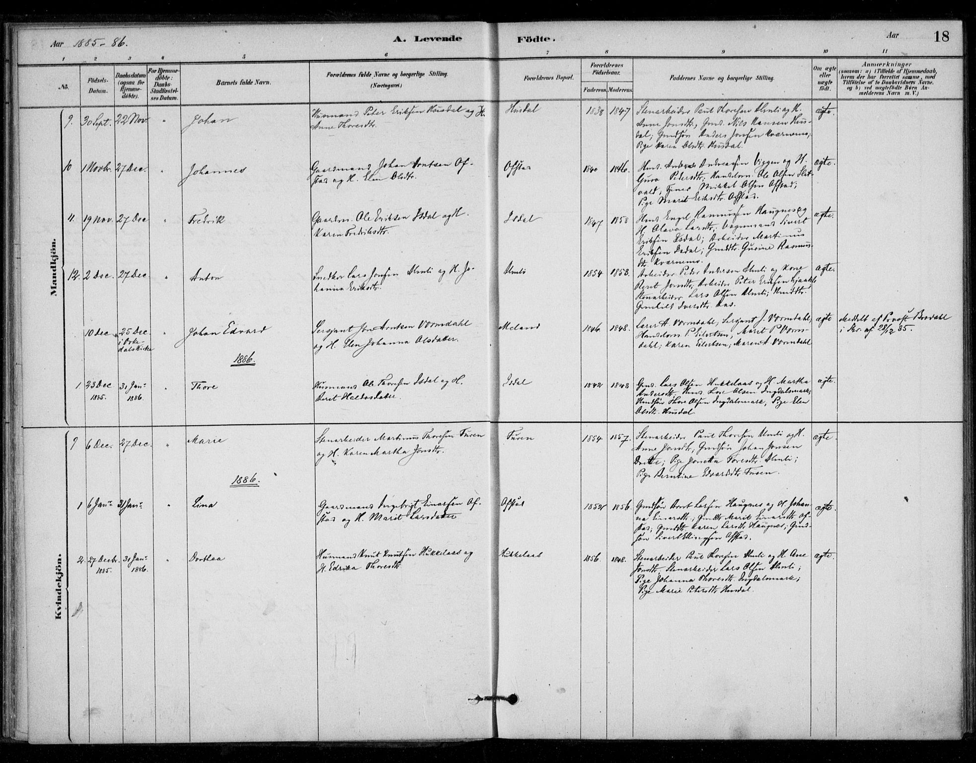 Ministerialprotokoller, klokkerbøker og fødselsregistre - Sør-Trøndelag, AV/SAT-A-1456/670/L0836: Parish register (official) no. 670A01, 1879-1904, p. 18