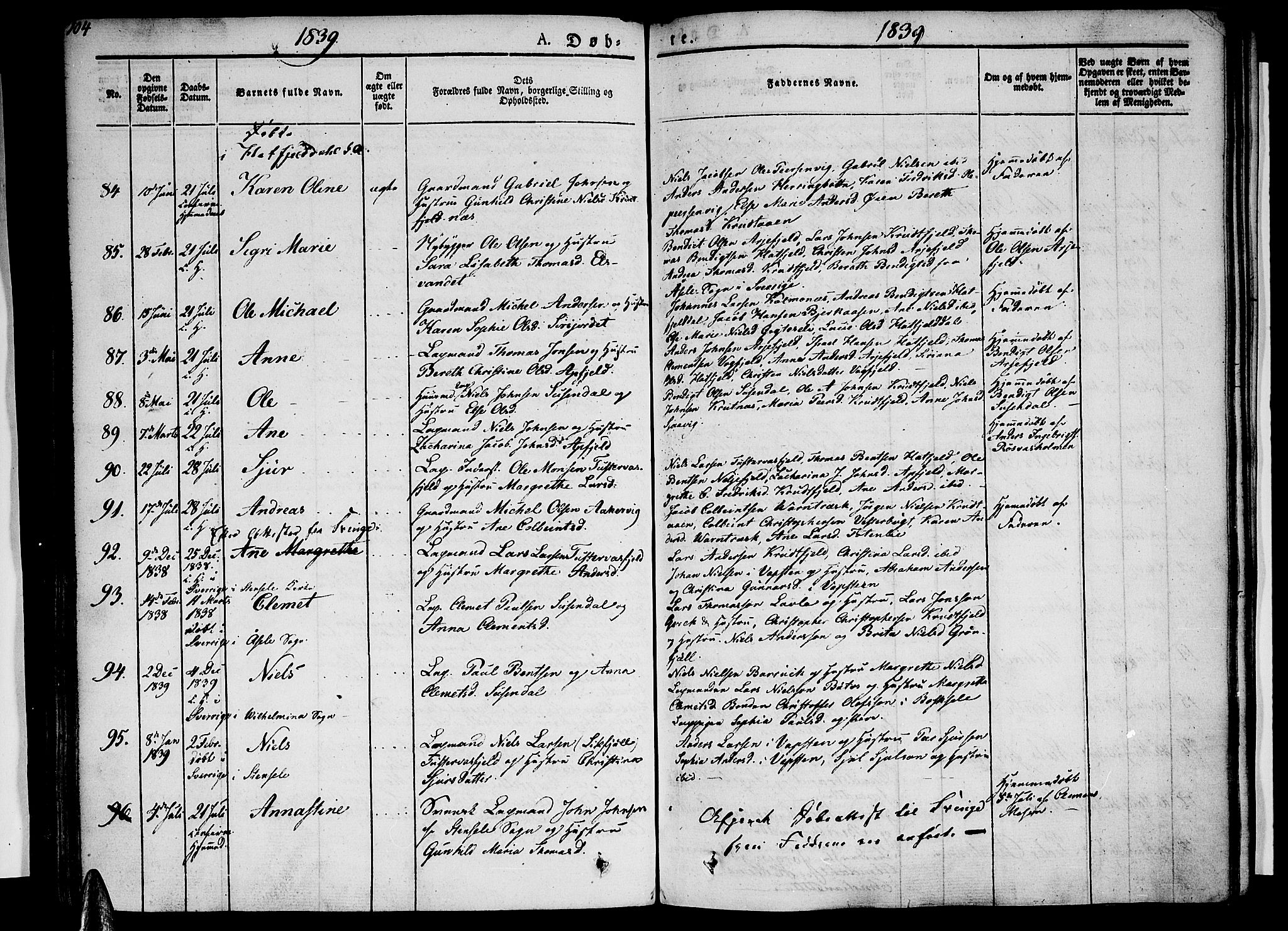 Ministerialprotokoller, klokkerbøker og fødselsregistre - Nordland, AV/SAT-A-1459/820/L0289: Parish register (official) no. 820A10, 1826-1845, p. 104