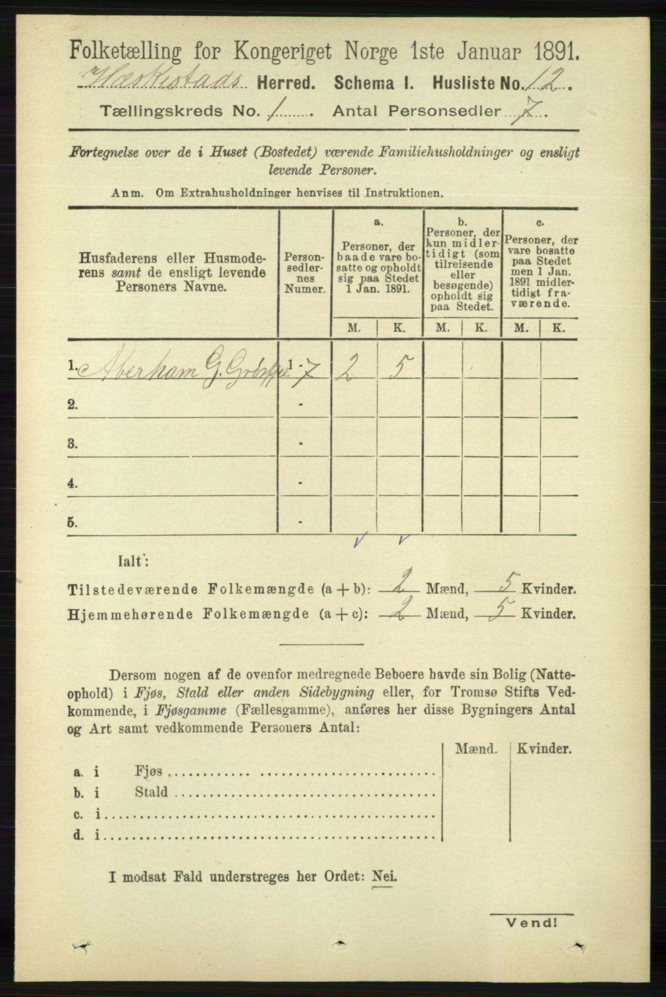 RA, 1891 census for 1113 Heskestad, 1891, p. 30