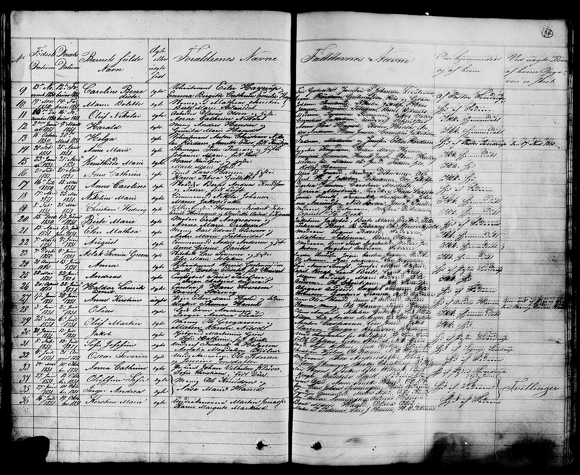 Stavern kirkebøker, AV/SAKO-A-318/G/Ga/L0002: Parish register (copy) no. 2, 1839-1909, p. 34