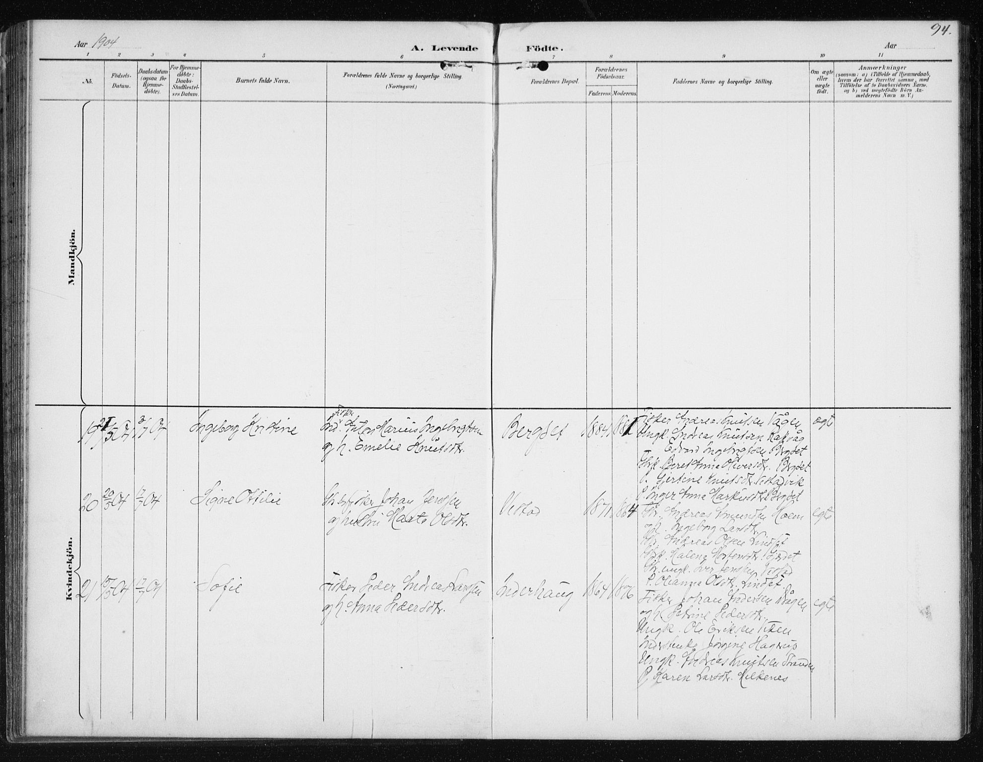 Ministerialprotokoller, klokkerbøker og fødselsregistre - Møre og Romsdal, AV/SAT-A-1454/566/L0773: Parish register (copy) no. 566C02, 1892-1909, p. 94