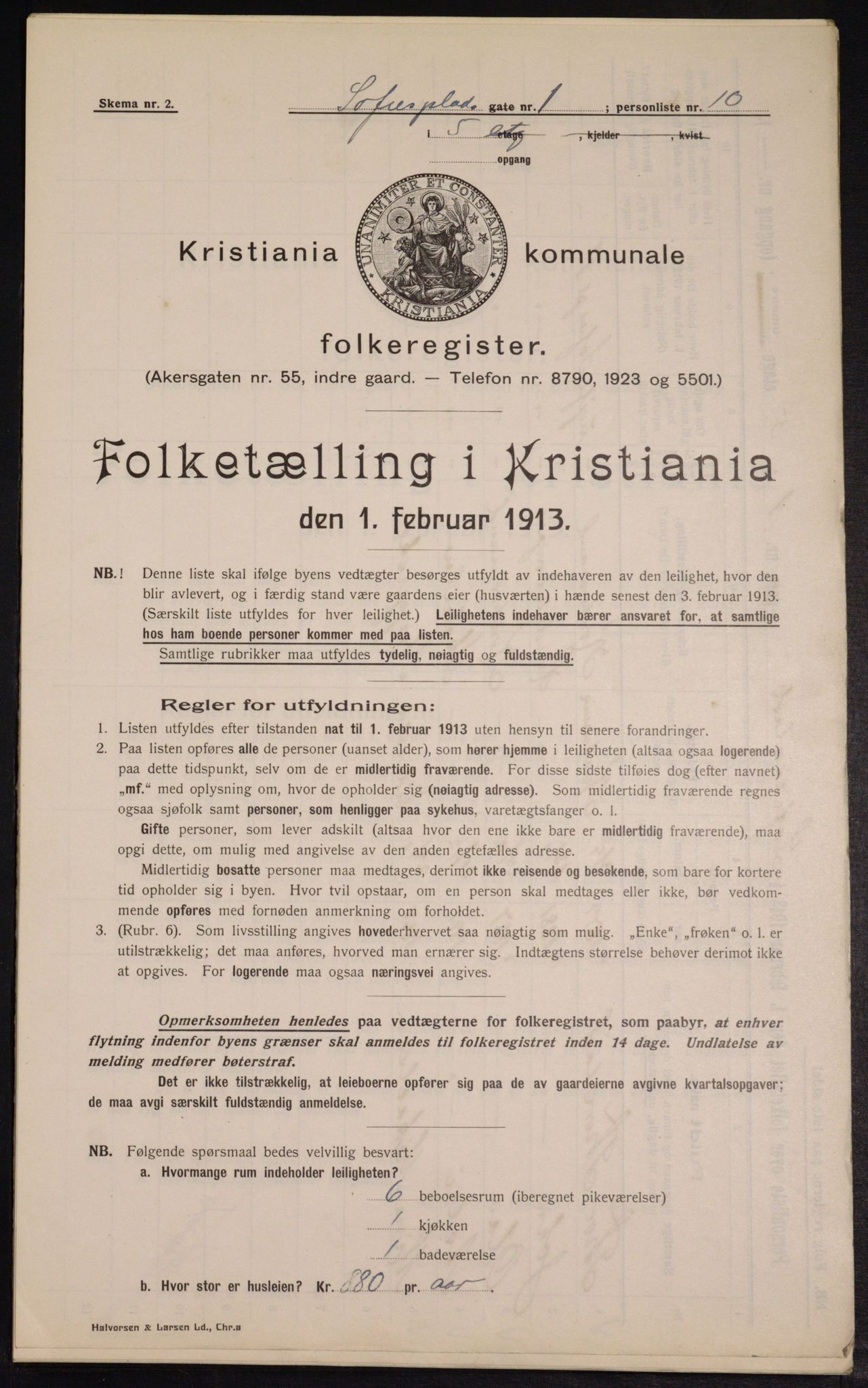 OBA, Municipal Census 1913 for Kristiania, 1913, p. 99358