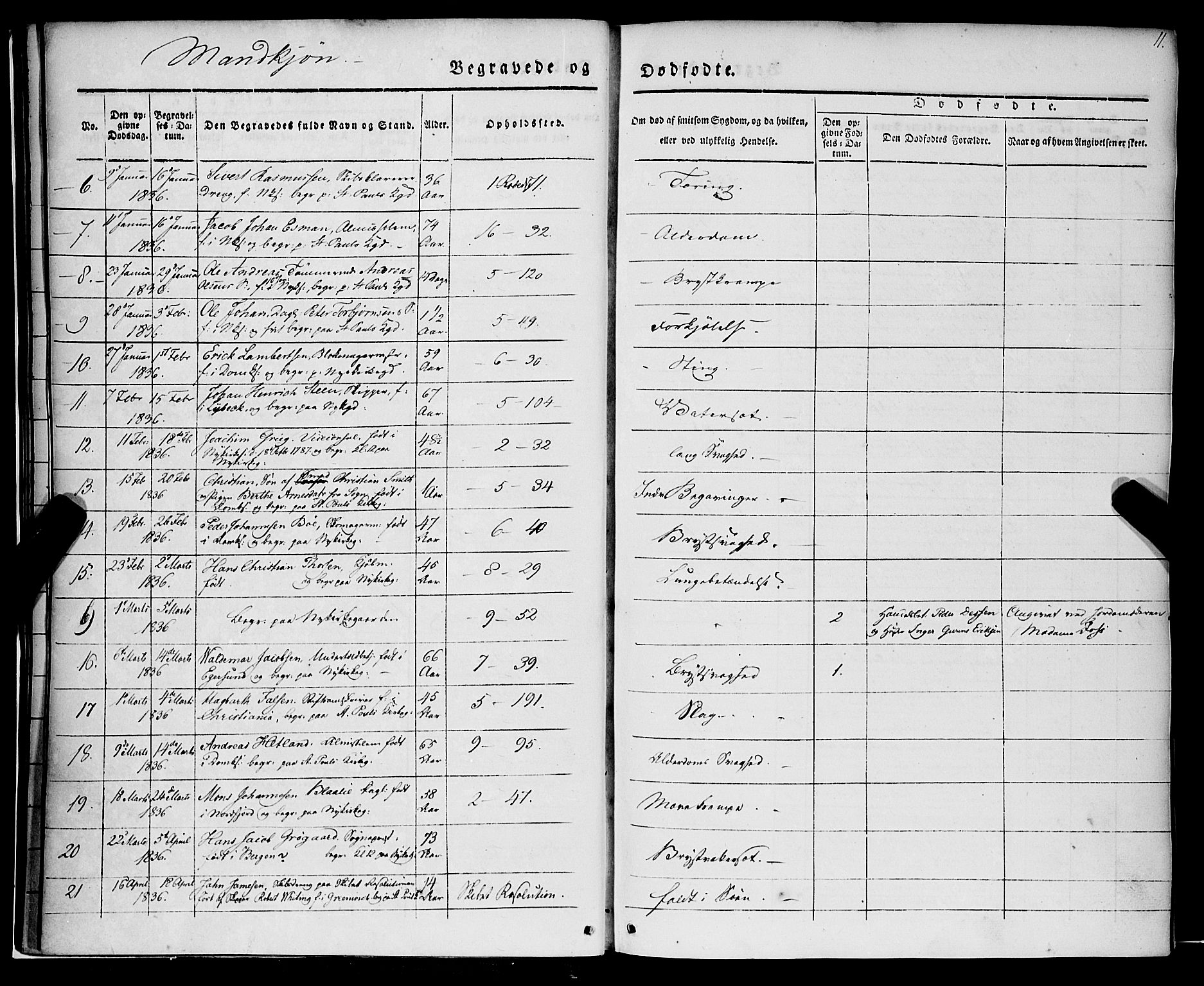Nykirken Sokneprestembete, SAB/A-77101/H/Haa/L0041: Parish register (official) no. E 1, 1833-1850, p. 11