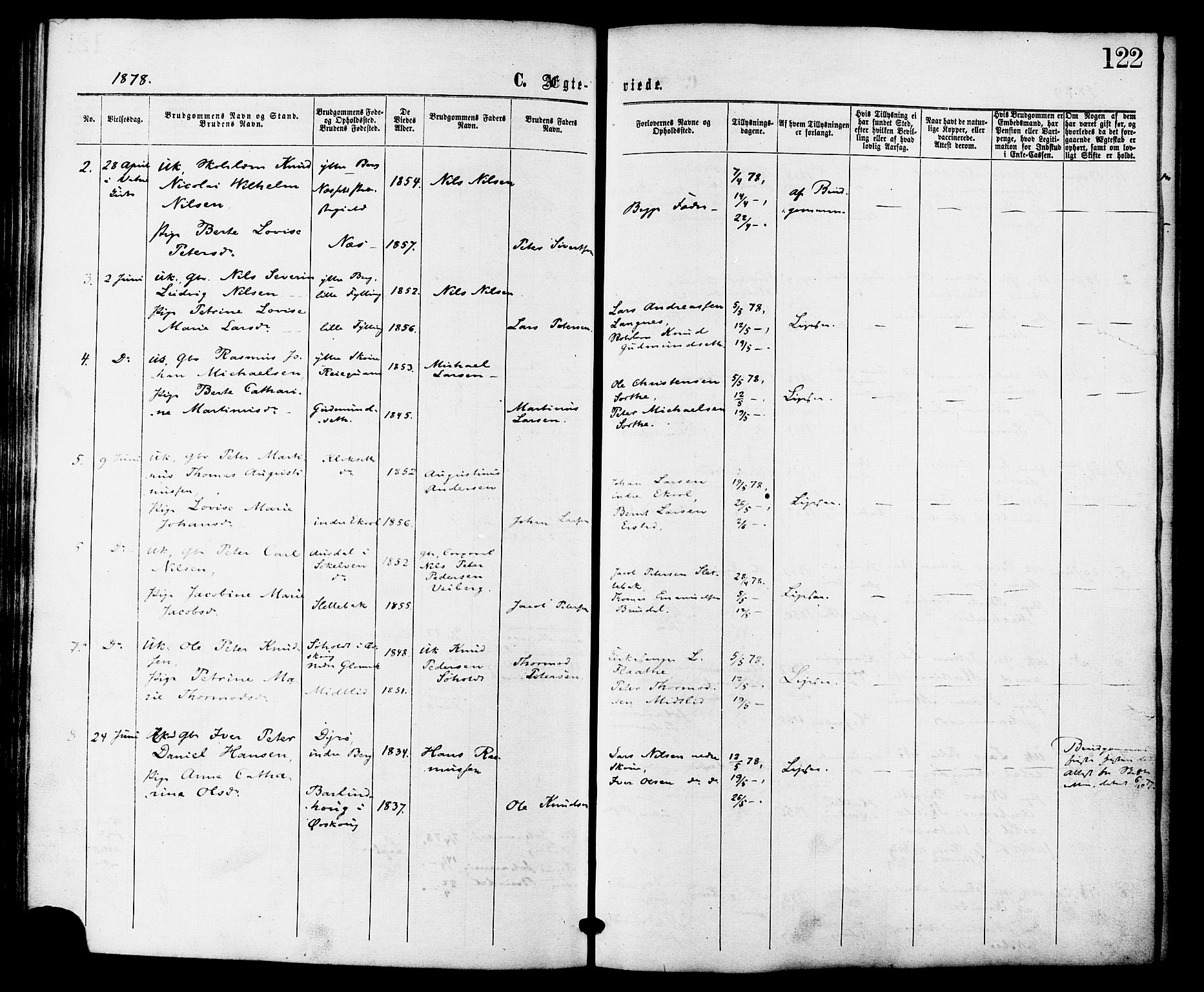 Ministerialprotokoller, klokkerbøker og fødselsregistre - Møre og Romsdal, AV/SAT-A-1454/524/L0355: Parish register (official) no. 524A07, 1864-1879, p. 122