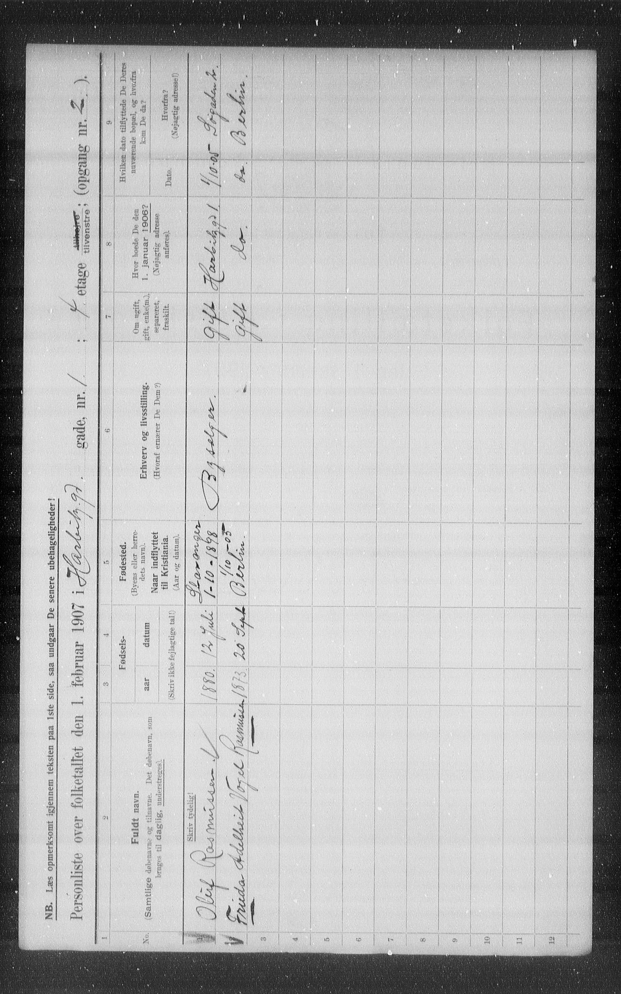 OBA, Municipal Census 1907 for Kristiania, 1907, p. 17974