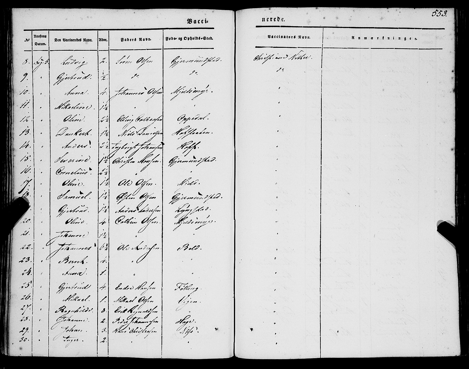 Gaular sokneprestembete, AV/SAB-A-80001/H/Haa: Parish register (official) no. A 4II, 1841-1859, p. 553