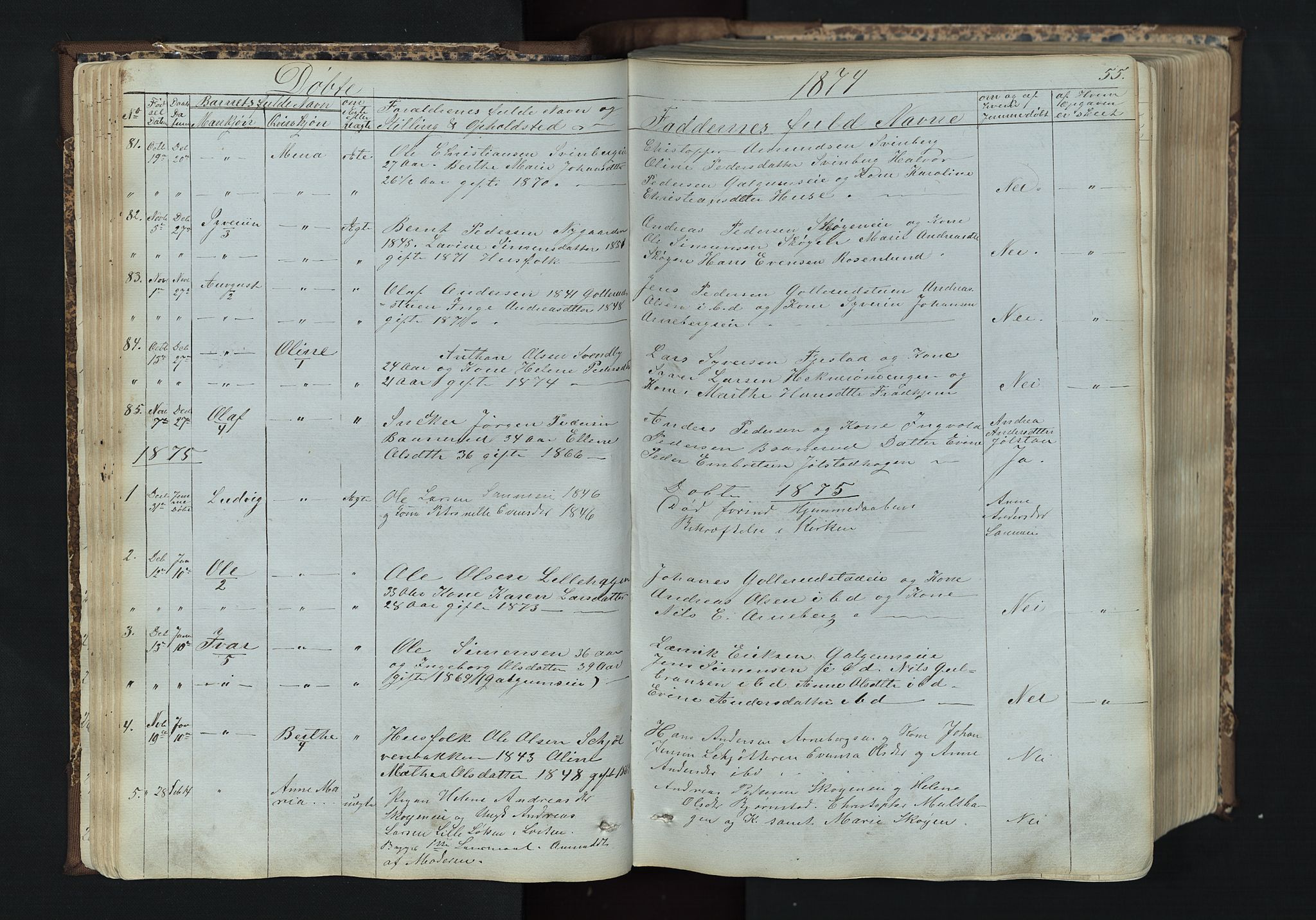 Romedal prestekontor, SAH/PREST-004/L/L0011: Parish register (copy) no. 11, 1867-1895, p. 55