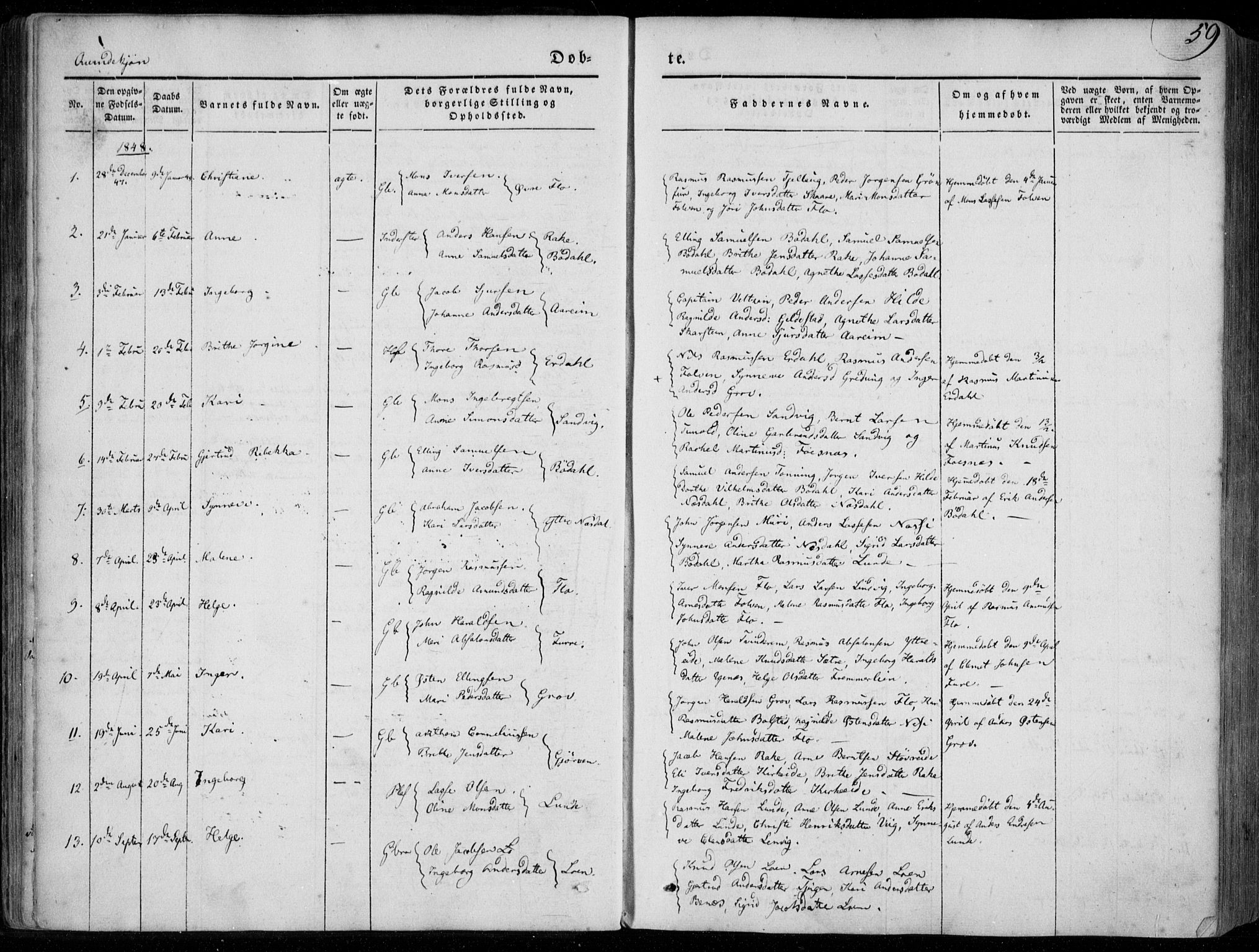 Stryn Sokneprestembete, SAB/A-82501: Parish register (official) no. A 2, 1844-1861, p. 59