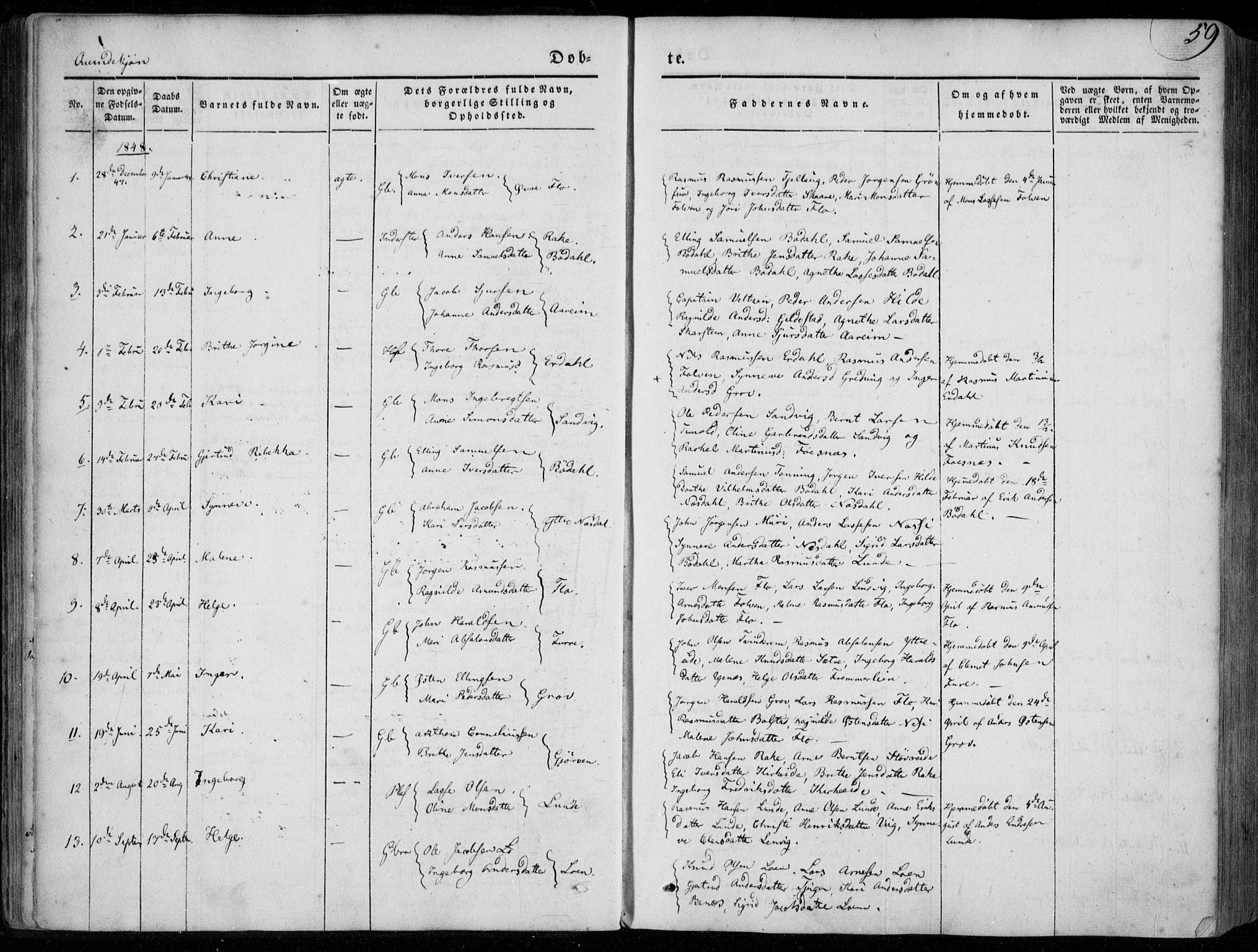 Stryn Sokneprestembete, AV/SAB-A-82501: Parish register (official) no. A 2, 1844-1861, p. 59