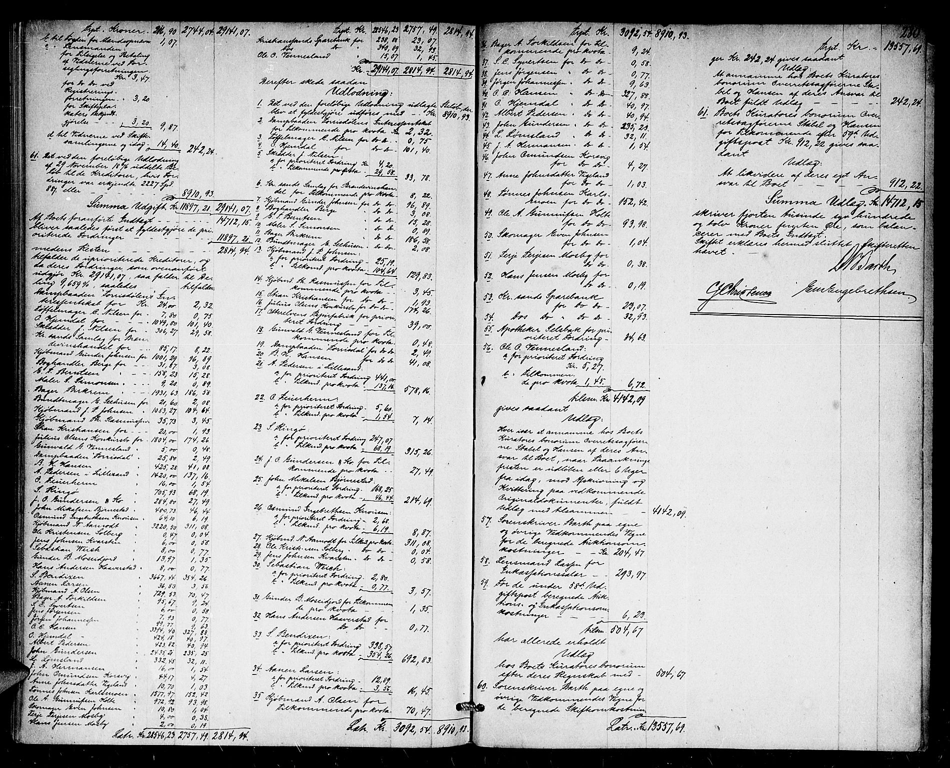Torridal sorenskriveri, SAK/1221-0012/H/Hc/L0033: Skifteutlodningsprotokoll med navneregister nr. 2, 1867-1877, p. 279b-280a