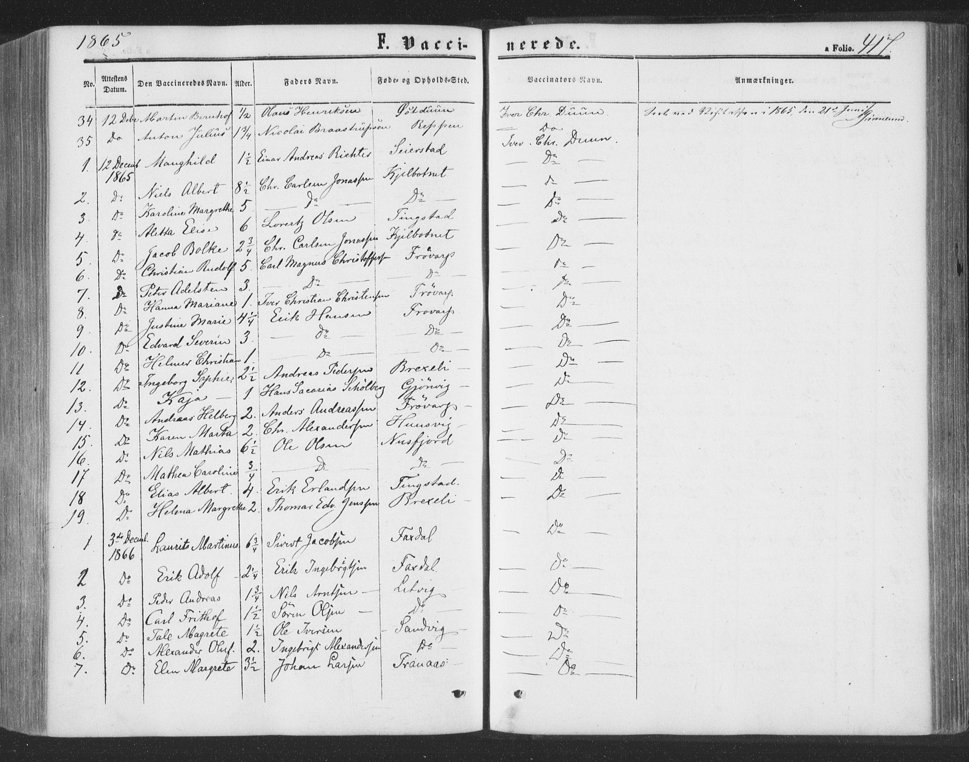 Ministerialprotokoller, klokkerbøker og fødselsregistre - Nord-Trøndelag, AV/SAT-A-1458/773/L0615: Parish register (official) no. 773A06, 1857-1870, p. 417
