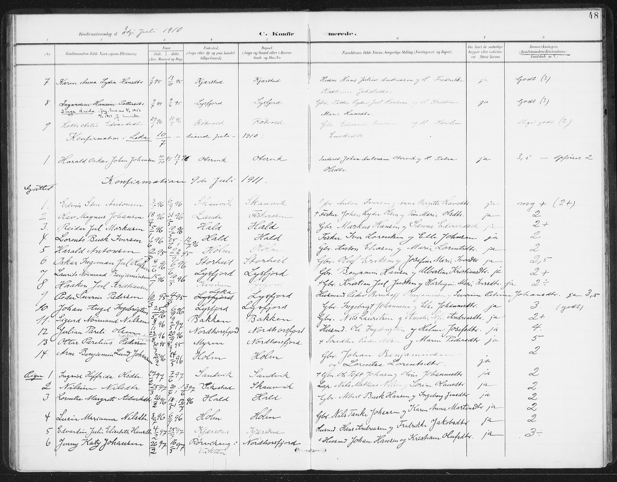 Ministerialprotokoller, klokkerbøker og fødselsregistre - Nordland, AV/SAT-A-1459/811/L0167: Parish register (official) no. 811A04, 1899-1913, p. 48