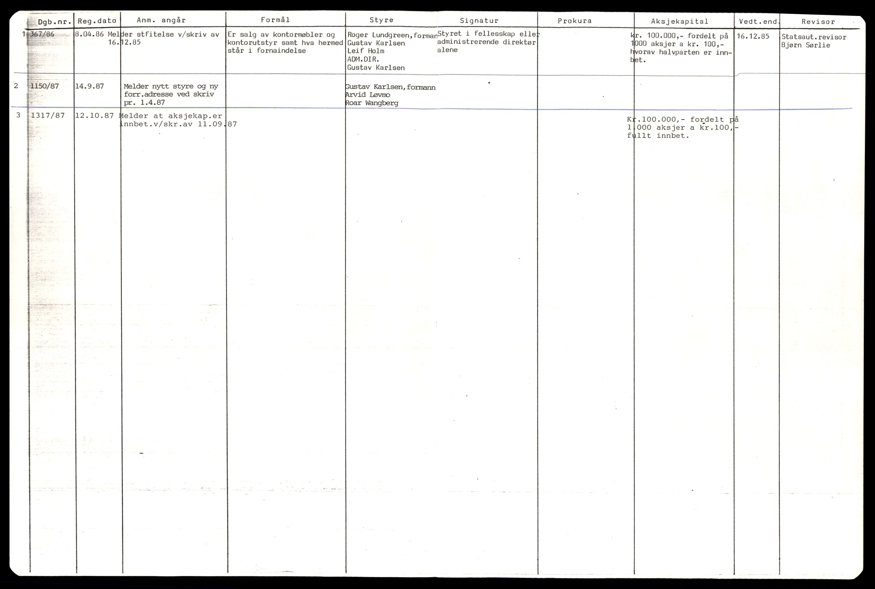 Trondheim byfogd, AV/SAT-A-0003/2/J/Jd/Jda/L0032: Bilag, aksjeselskap, Kon-Lad, 1944-1990, p. 4