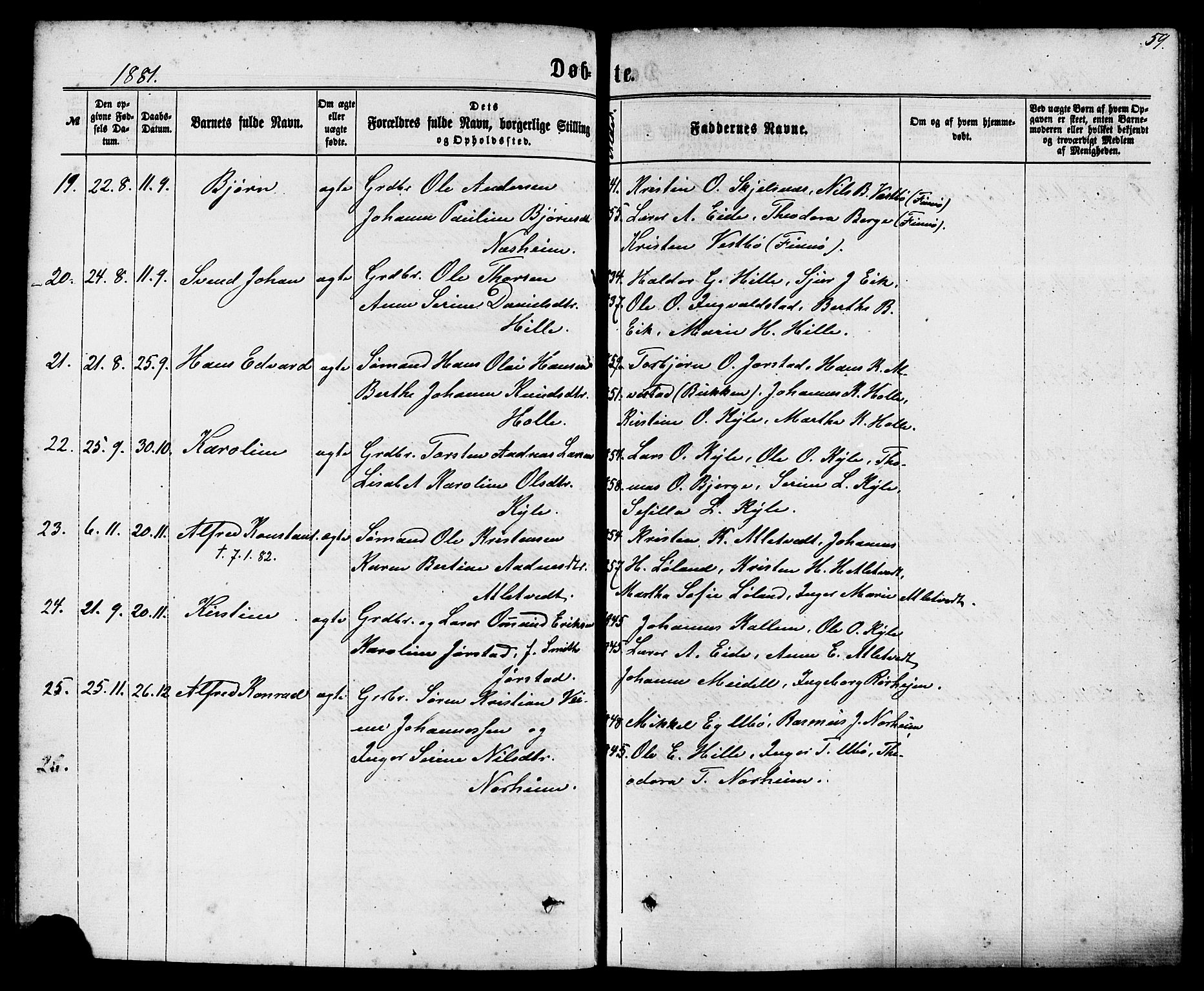 Nedstrand sokneprestkontor, AV/SAST-A-101841/01/IV: Parish register (official) no. A 10, 1861-1887, p. 59