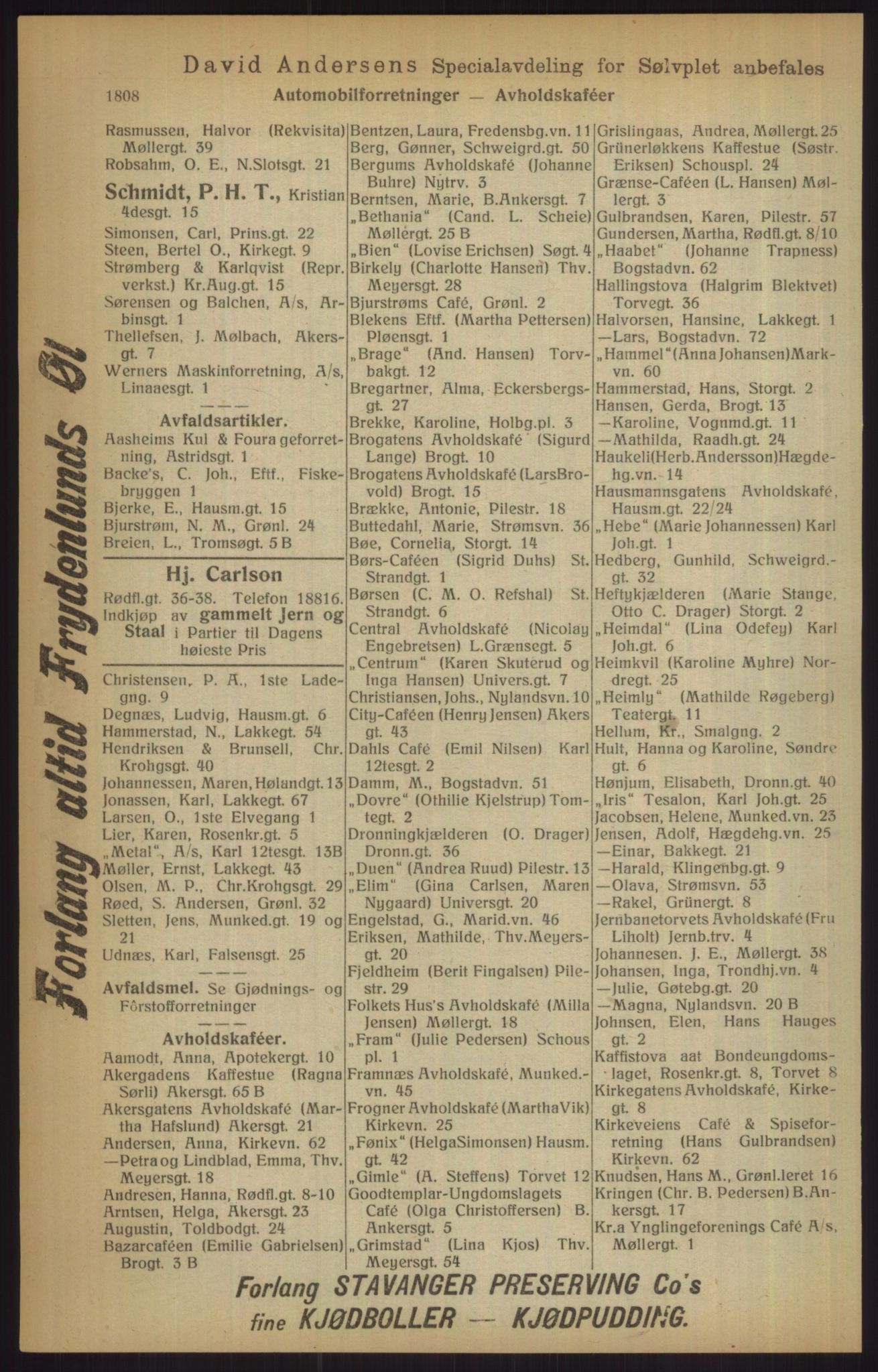 Kristiania/Oslo adressebok, PUBL/-, 1915, p. 1808