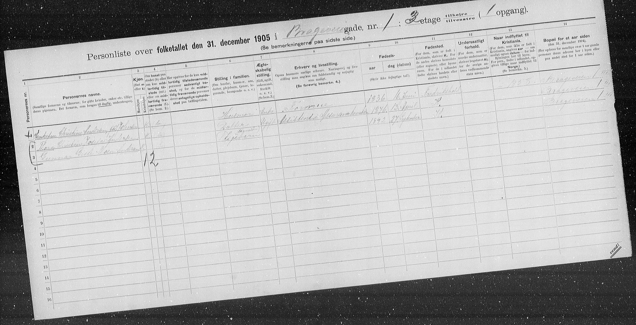 OBA, Municipal Census 1905 for Kristiania, 1905, p. 4104