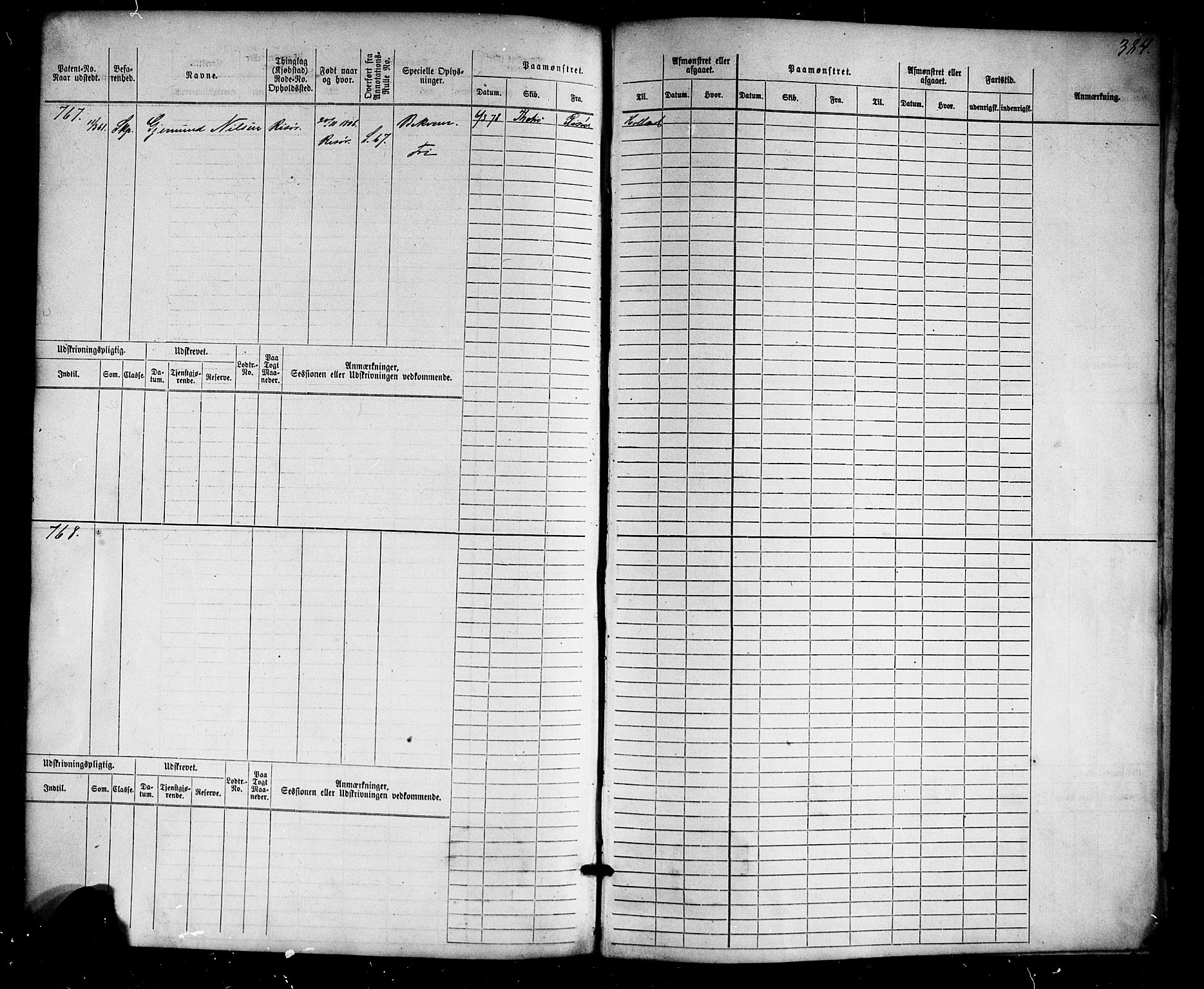 Risør mønstringskrets, AV/SAK-2031-0010/F/Fb/L0010: Hovedrulle nr 1-770, T-9, 1869-1890, p. 395