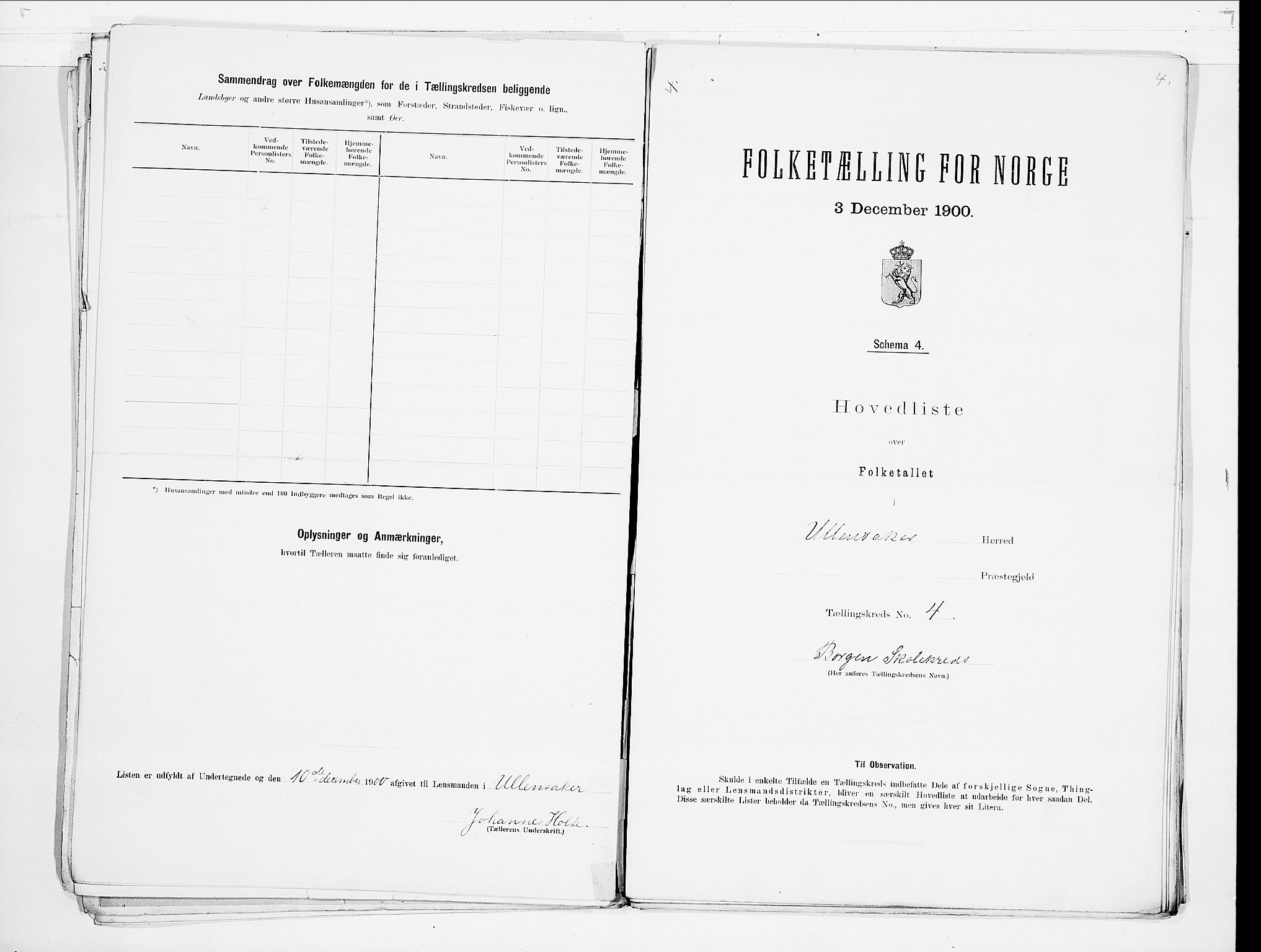 SAO, 1900 census for Ullensaker, 1900, p. 10