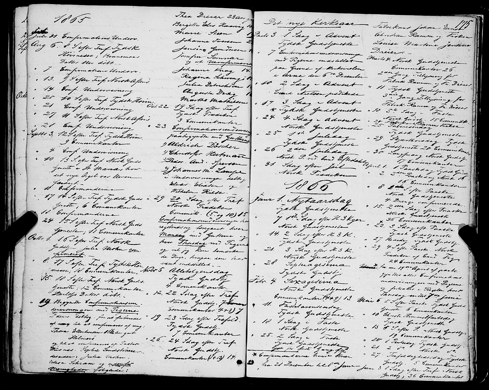 Mariakirken Sokneprestembete, AV/SAB-A-76901/H/Haa/L0006: Parish register (official) no. A 6, 1846-1877, p. 175