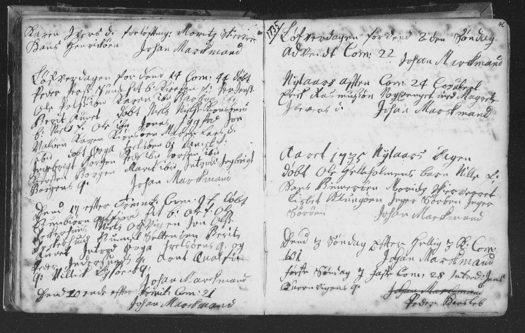 Ministerialprotokoller, klokkerbøker og fødselsregistre - Nord-Trøndelag, SAT/A-1458/786/L0685: Parish register (official) no. 786A01, 1710-1798, p. 46