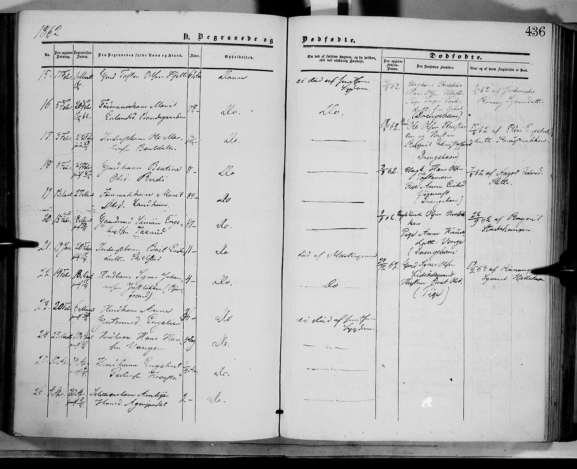 Dovre prestekontor, SAH/PREST-066/H/Ha/Haa/L0001: Parish register (official) no. 1, 1854-1878, p. 436