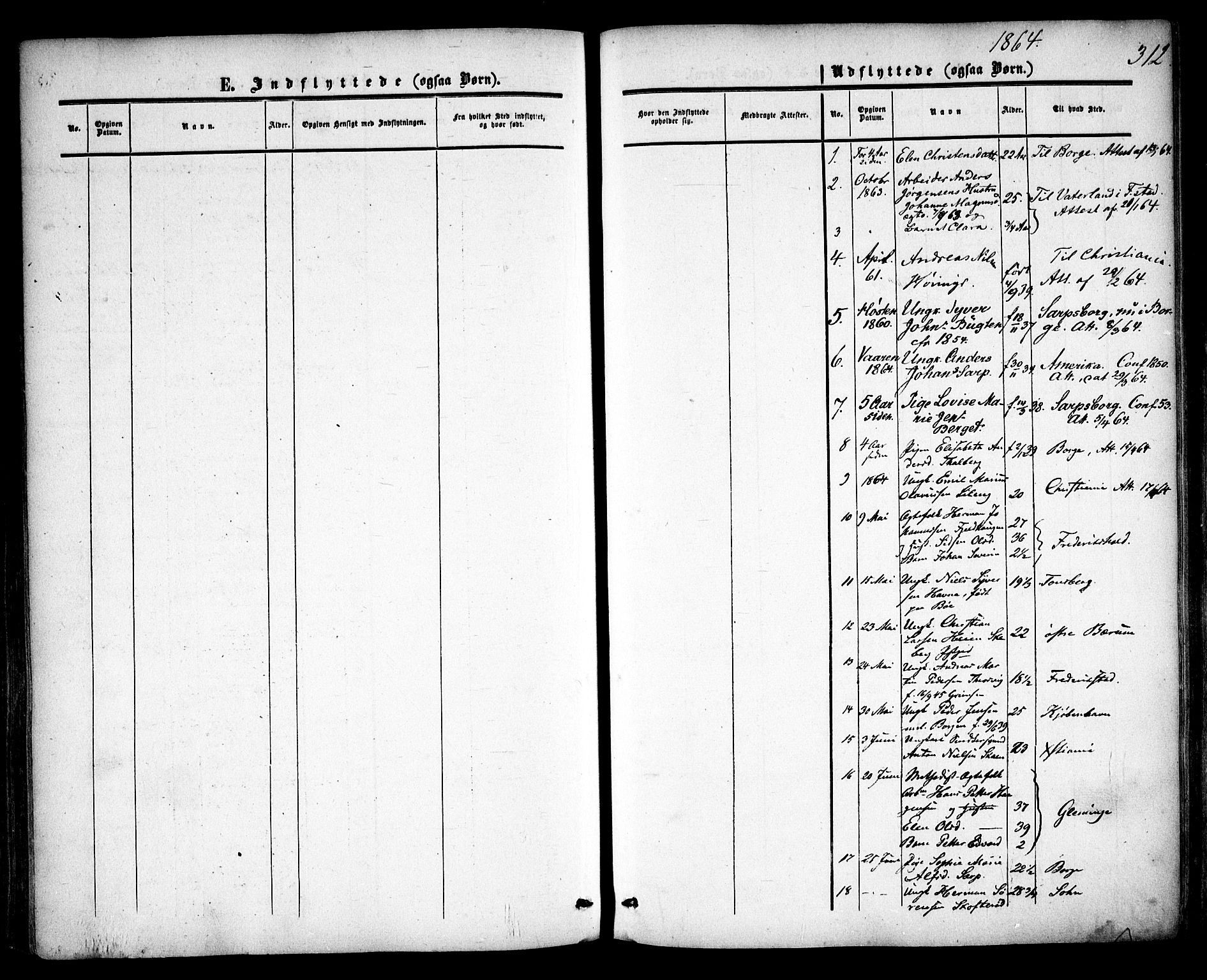 Skjeberg prestekontor Kirkebøker, SAO/A-10923/F/Fa/L0007: Parish register (official) no. I 7, 1859-1868, p. 312
