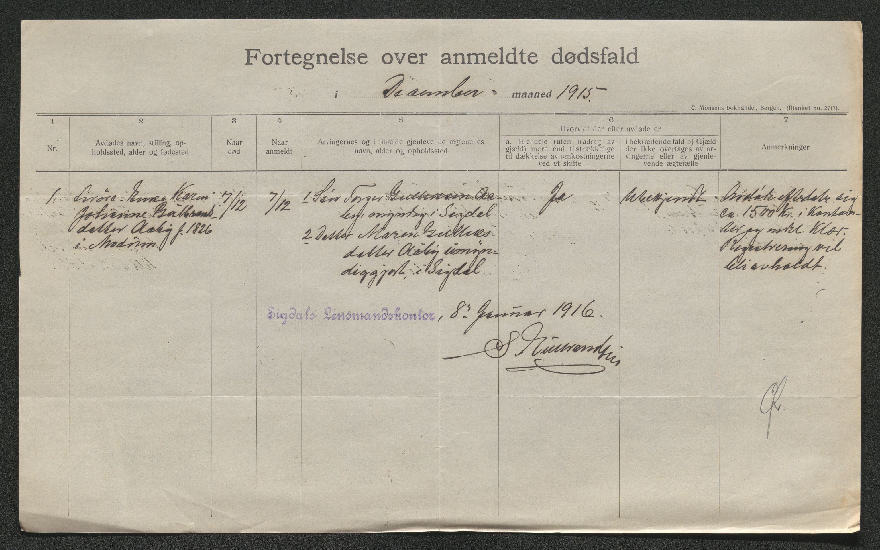 Eiker, Modum og Sigdal sorenskriveri, AV/SAKO-A-123/H/Ha/Hab/L0037: Dødsfallsmeldinger, 1914-1915, p. 785