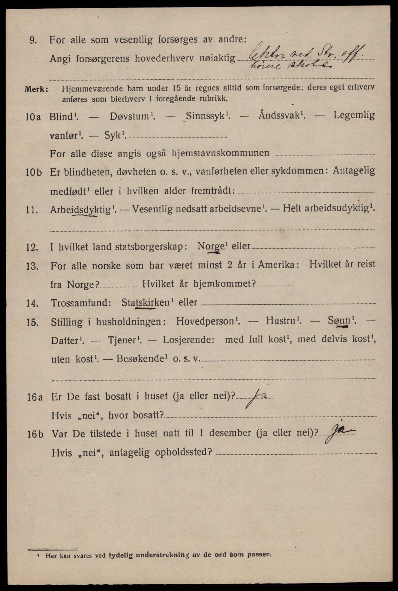 SAST, 1920 census for Stavanger, 1920, p. 118695