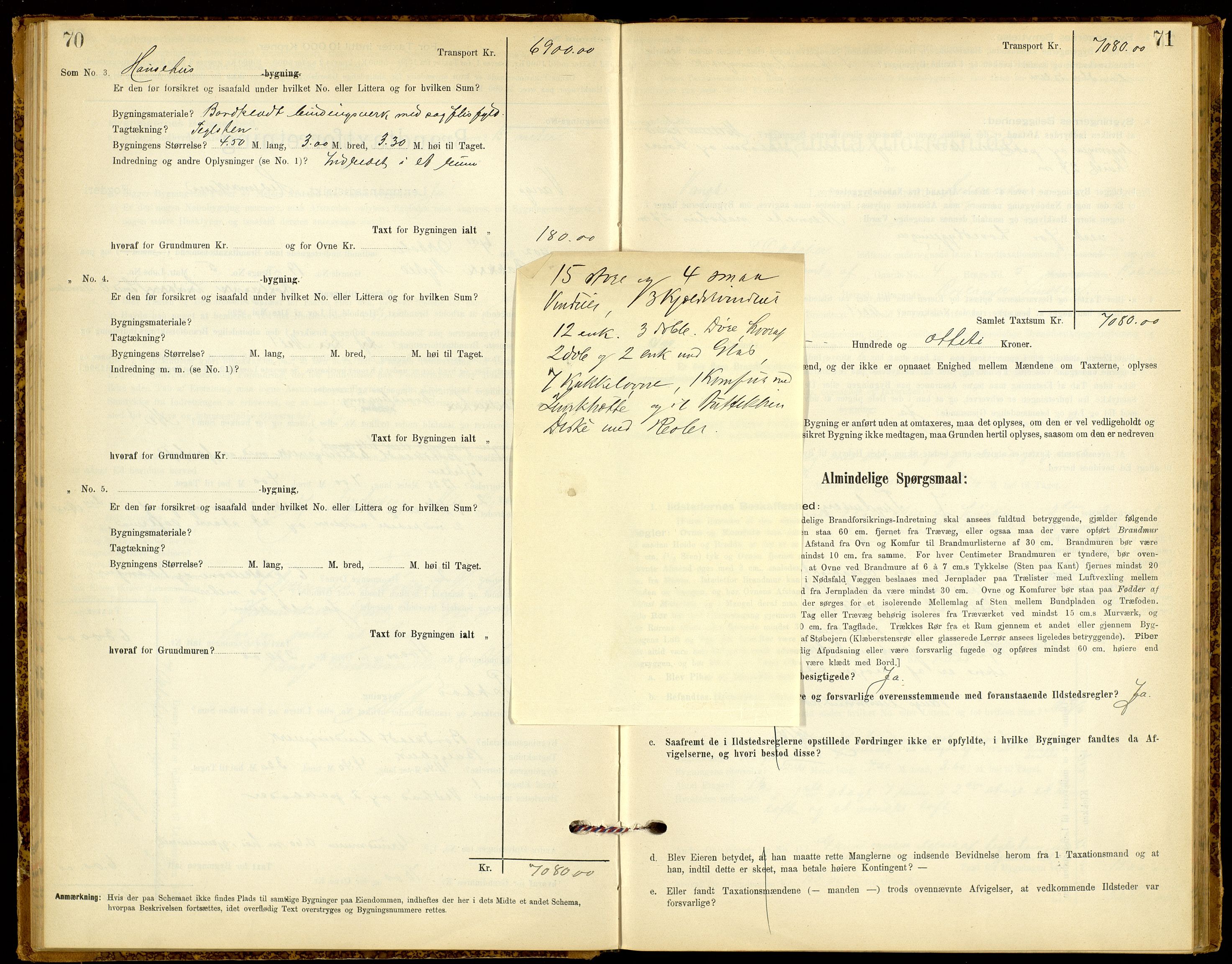 Norges Brannkasse, Vang, Hedmark, AV/SAH-NBRANV-005/F/L0007: Branntakstprotokoll, 1897-1908