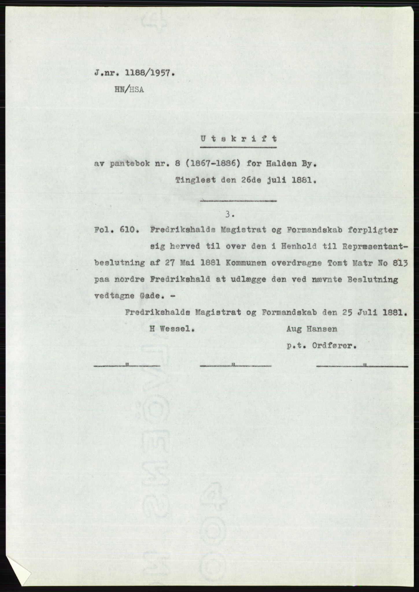 Statsarkivet i Oslo, SAO/A-10621/Z/Zd/L0007: Avskrifter, j.nr 804-1436/1957, 1957, p. 296