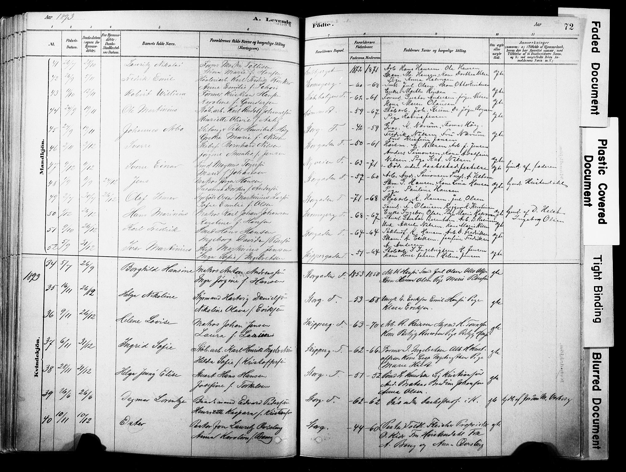 Strømsø kirkebøker, AV/SAKO-A-246/F/Fb/L0006: Parish register (official) no. II 6, 1879-1910, p. 72