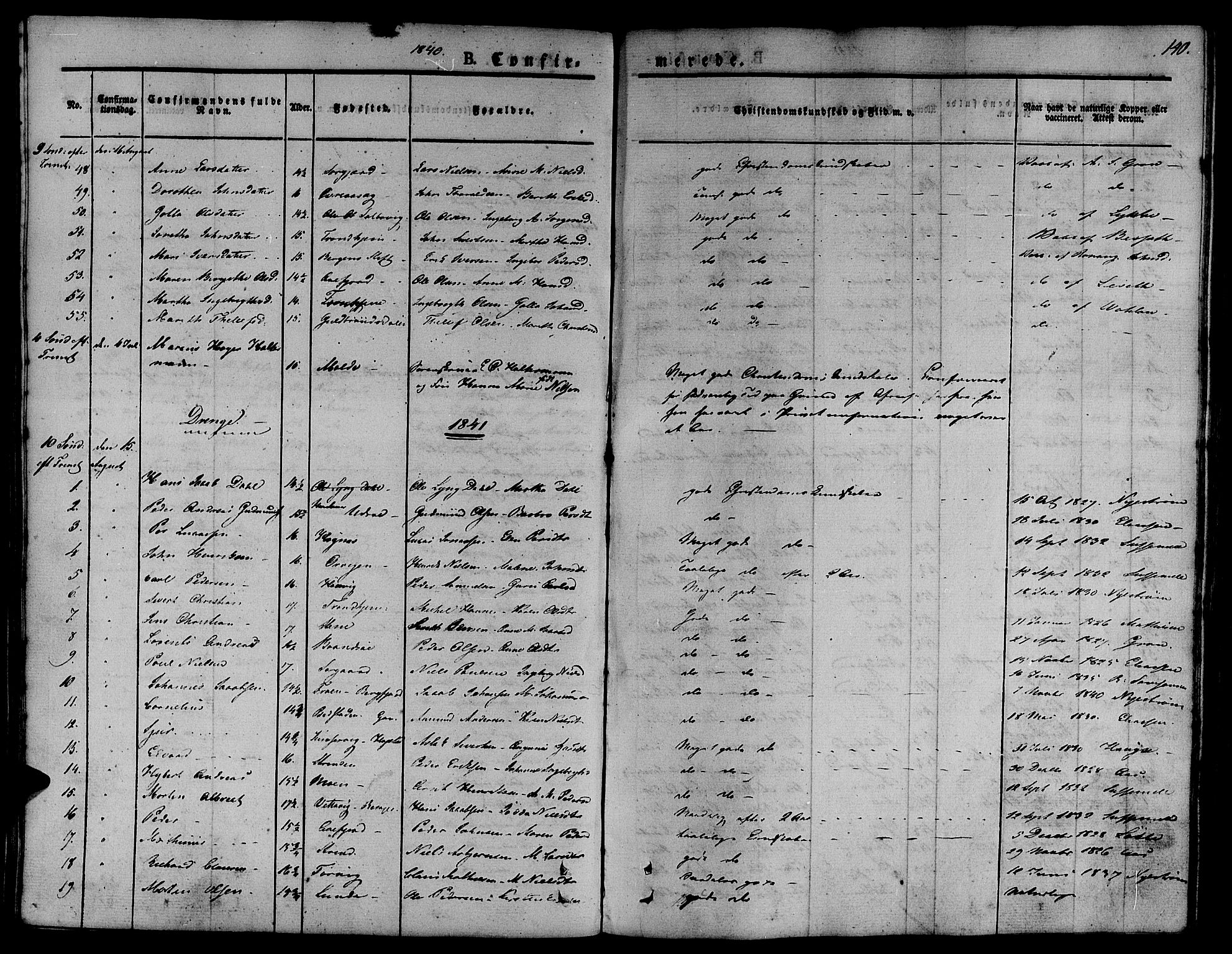 Ministerialprotokoller, klokkerbøker og fødselsregistre - Sør-Trøndelag, SAT/A-1456/657/L0703: Parish register (official) no. 657A04, 1831-1846, p. 140