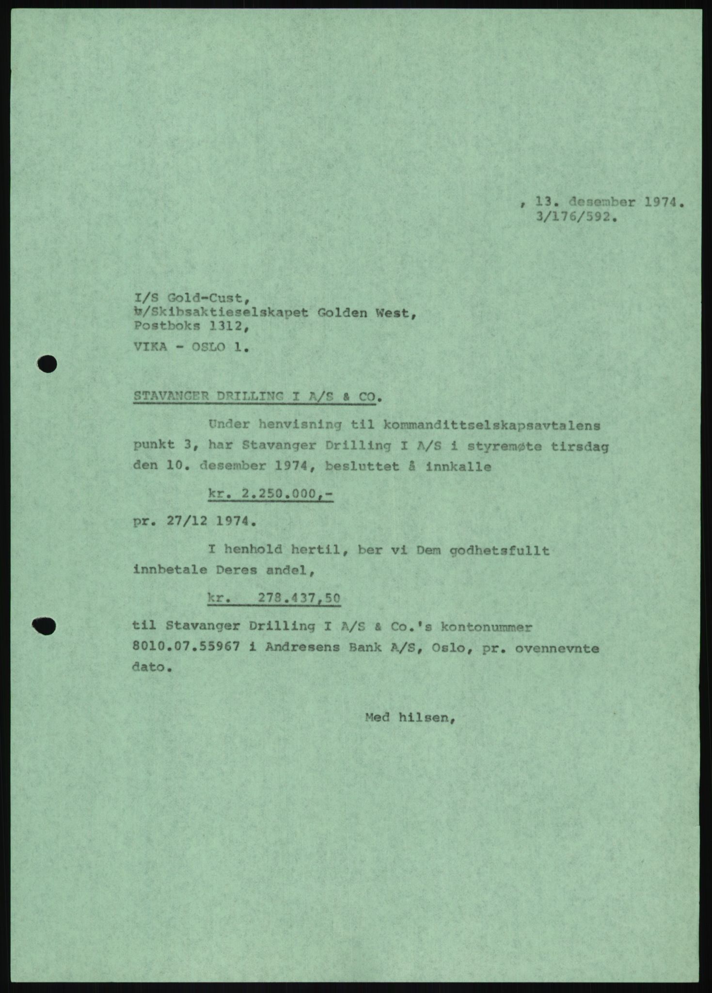 Pa 1503 - Stavanger Drilling AS, AV/SAST-A-101906/D/L0006: Korrespondanse og saksdokumenter, 1974-1984, p. 961