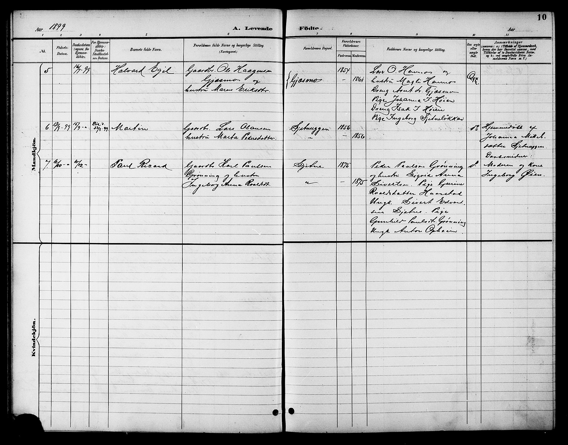 Ministerialprotokoller, klokkerbøker og fødselsregistre - Sør-Trøndelag, AV/SAT-A-1456/621/L0460: Parish register (copy) no. 621C03, 1896-1914, p. 10