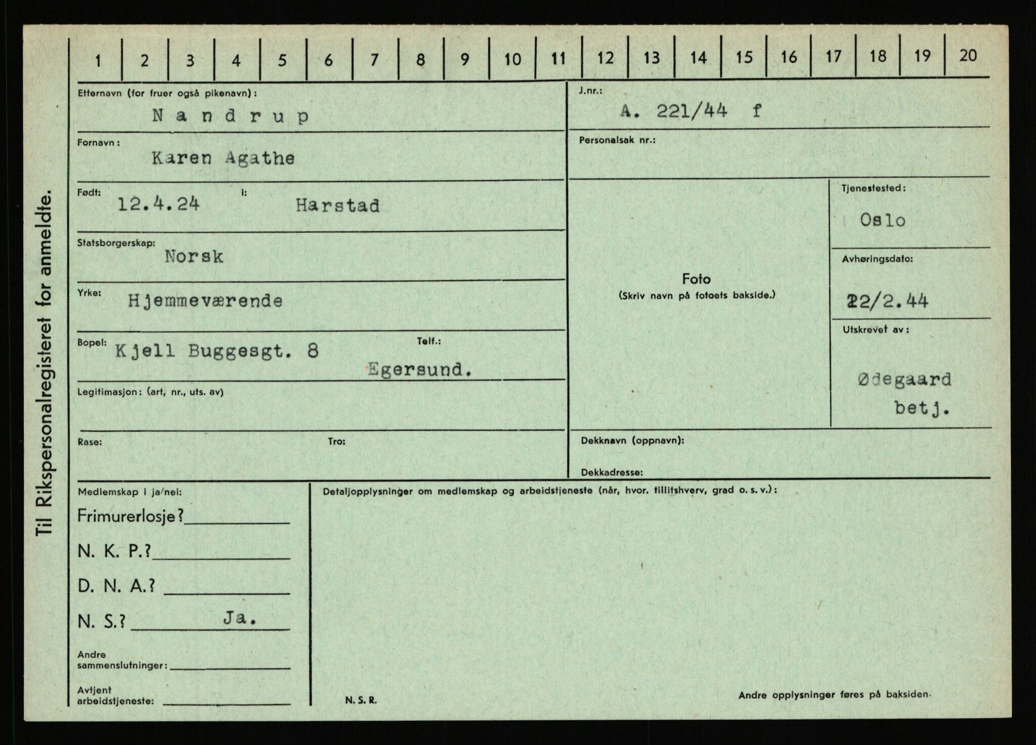 Statspolitiet - Hovedkontoret / Osloavdelingen, AV/RA-S-1329/C/Ca/L0011: Molberg - Nøstvold, 1943-1945, p. 1147