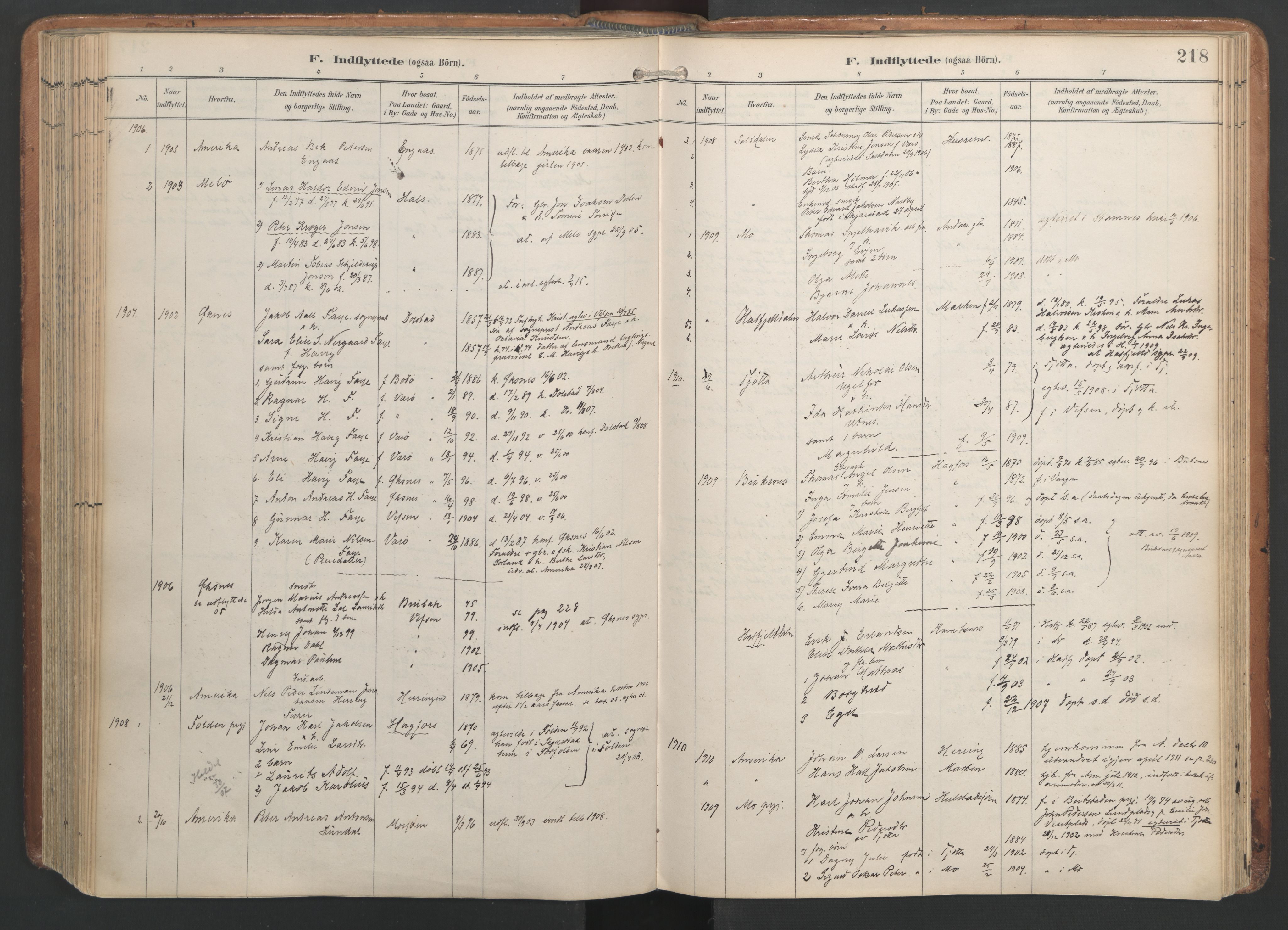 Ministerialprotokoller, klokkerbøker og fødselsregistre - Nordland, AV/SAT-A-1459/820/L0298: Parish register (official) no. 820A19, 1897-1915, p. 218